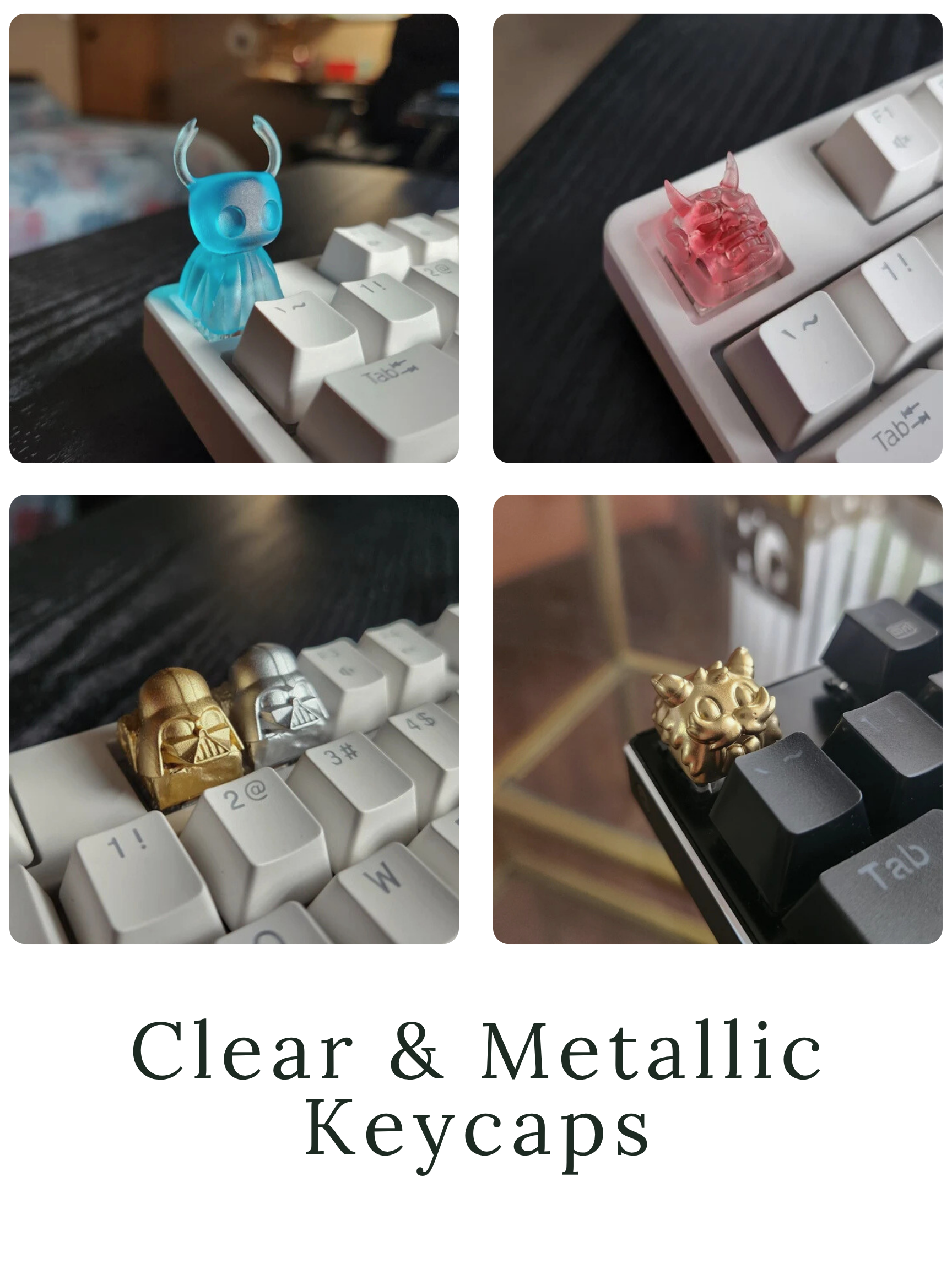 Clear & Metallic Keycaps