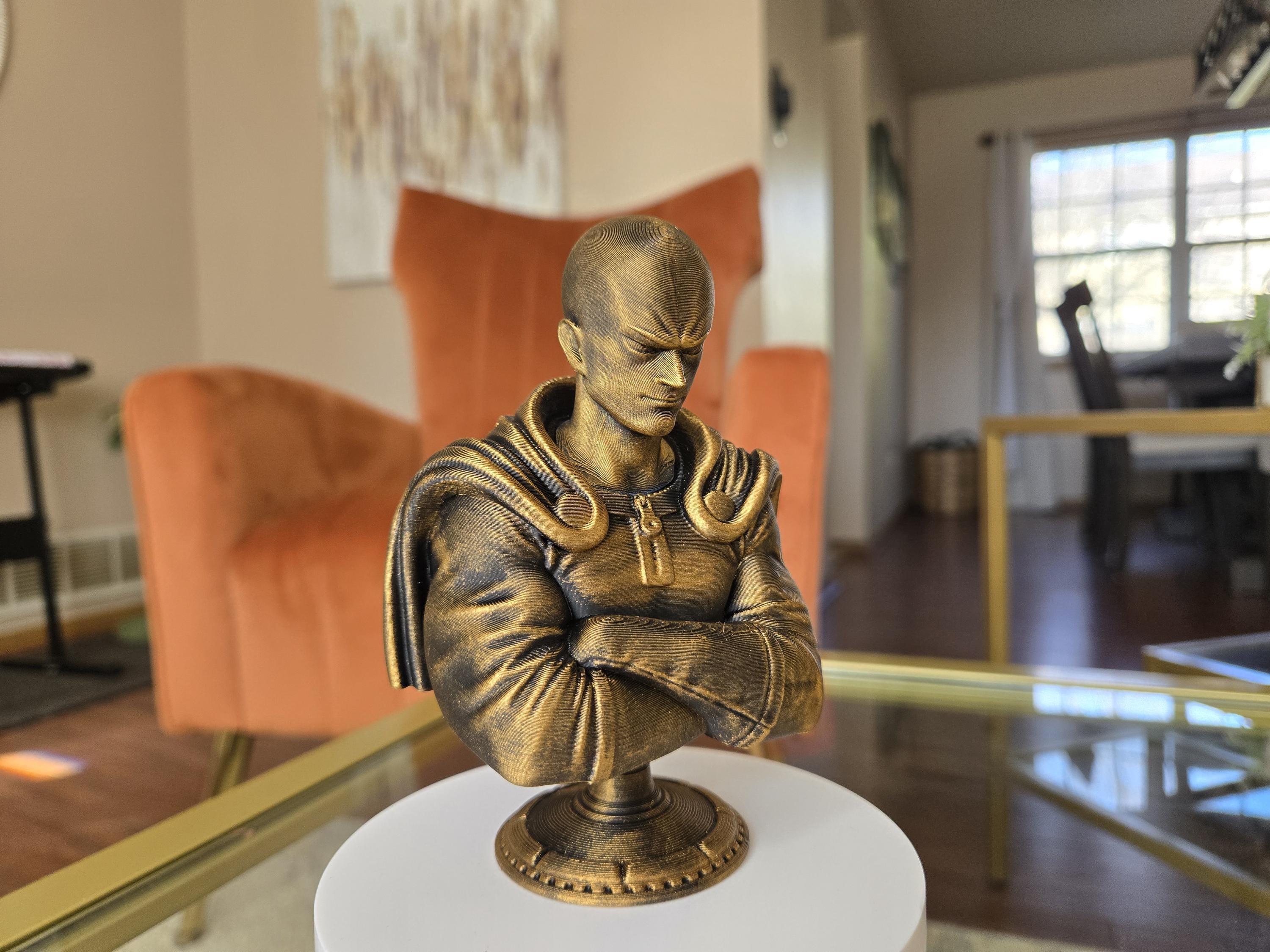 One Punch Anime Bust Figure - Perfect for Anime Collectors! - Hand Painted, 5" Tall