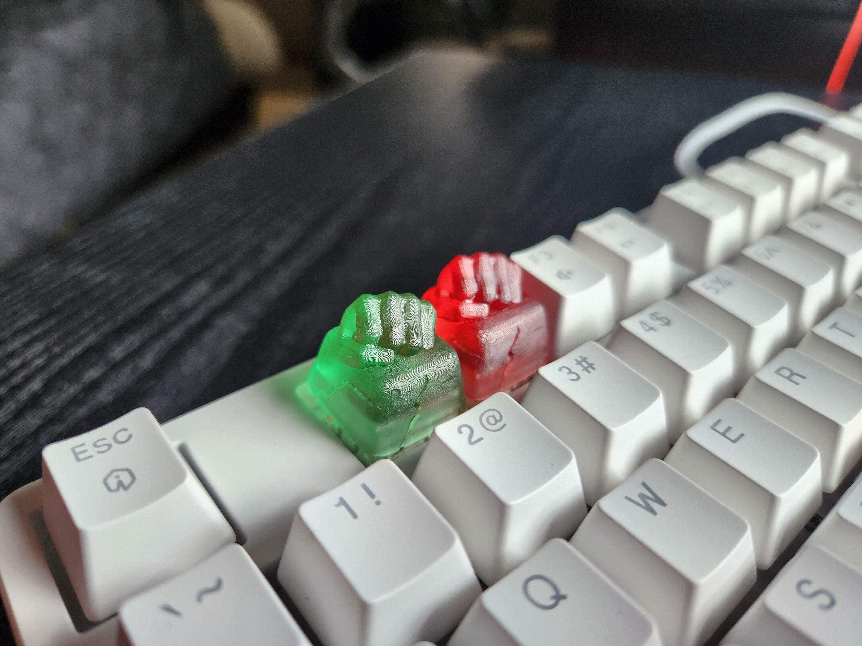 Smash Fist Keycap - Clear Transparent Cute Keycap Designs, Cherry MX, Multiple Colors