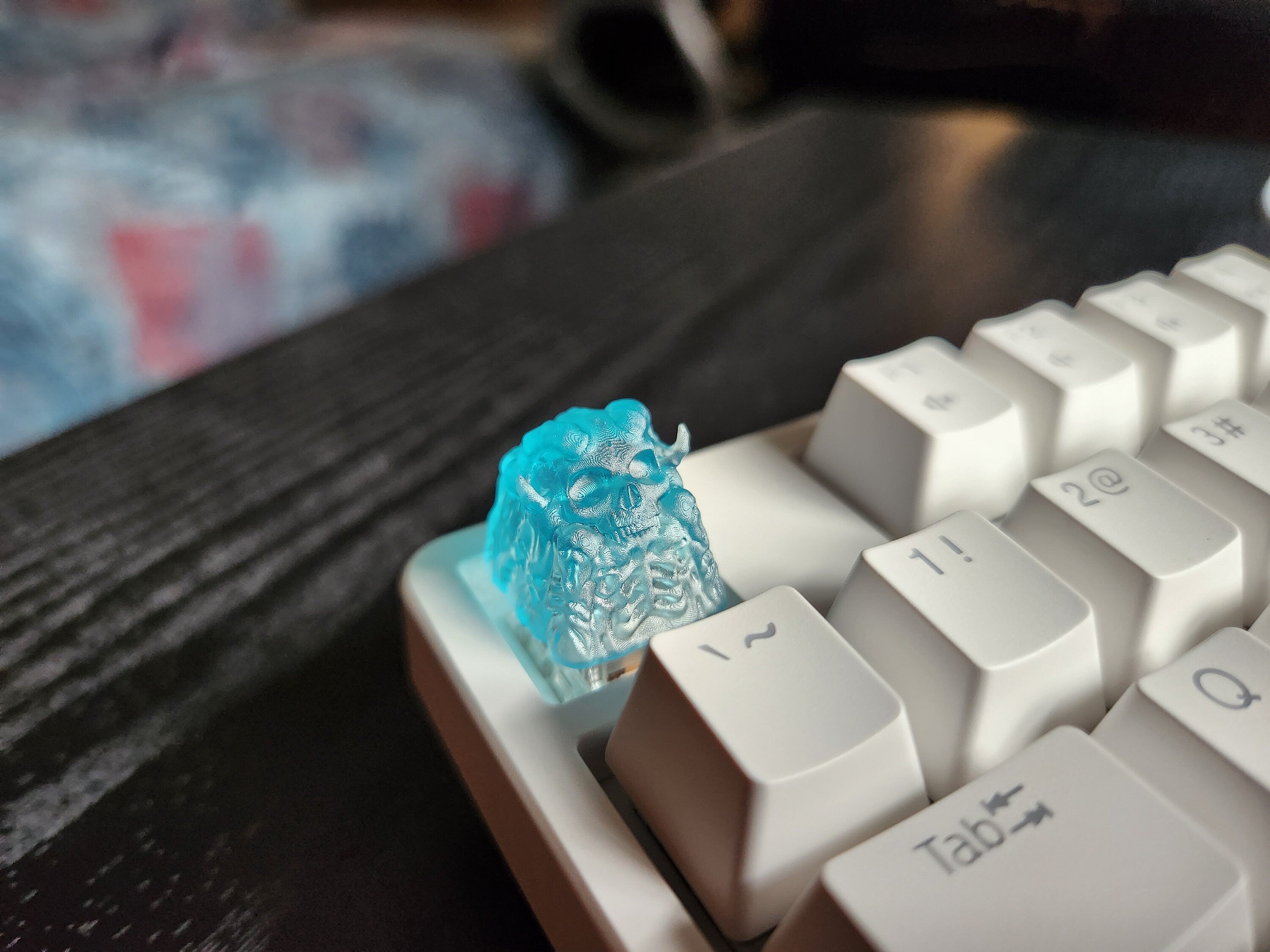 Demon Skull Keycap - Clear Transparent Cute Keycap Designs, Cherry MX, Multiple Colors