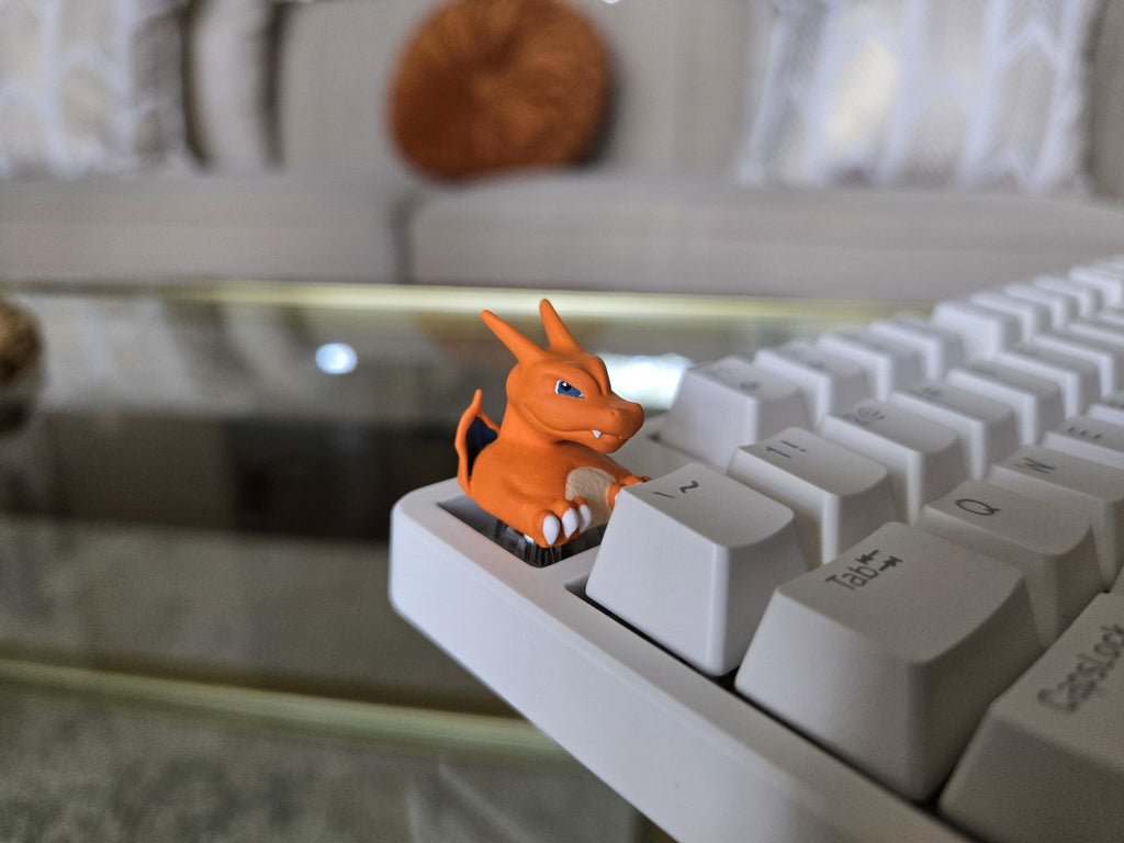 Anime Charizard Keycap - Hand Painted Cute Keycap Designs, Cherry MX