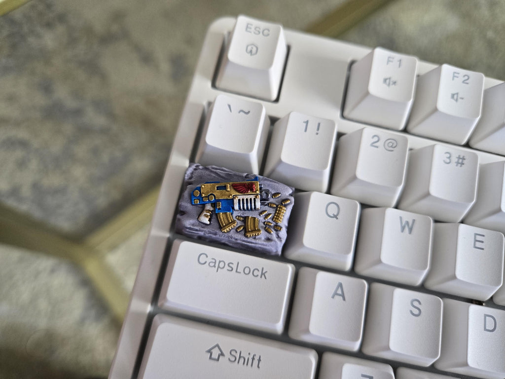 Marine Rivetgun Bolter Keycap - Hand Painted Cute Keycap Designs, Cherry MX Tab Key