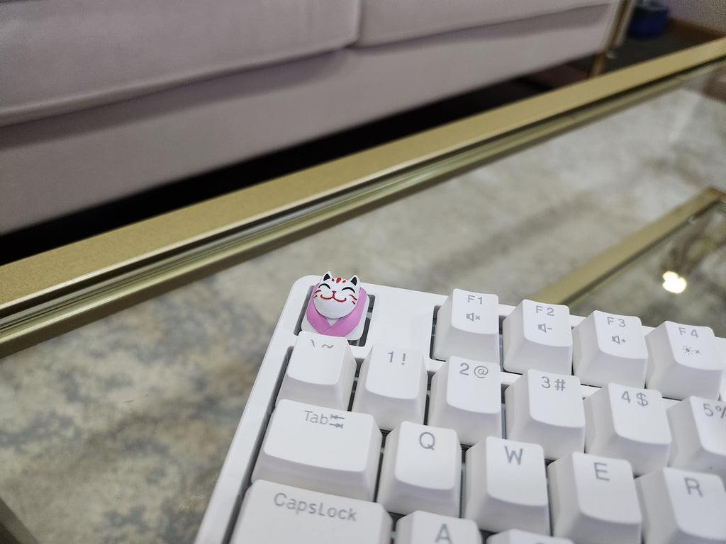 Kitsune Japanese Keycap - Hand Painted, Cute Keycap Designs, Cherry MX