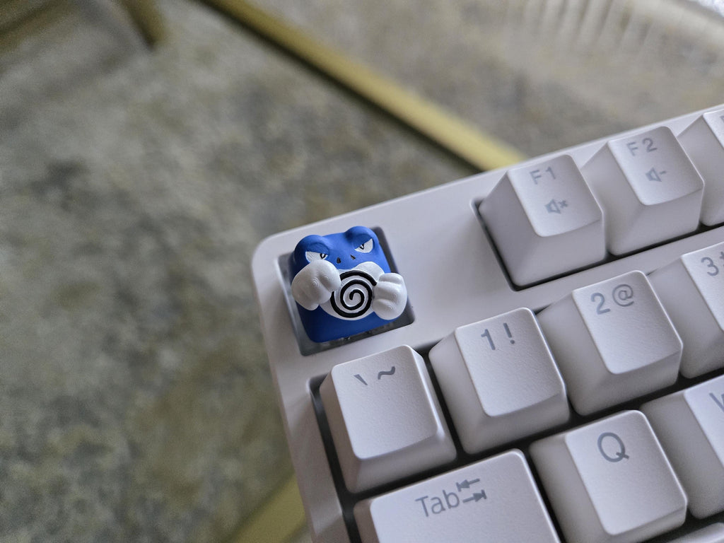 Anime Poliwrath Keycap - Hand Painted Cute Keycap Designs, Cherry MX