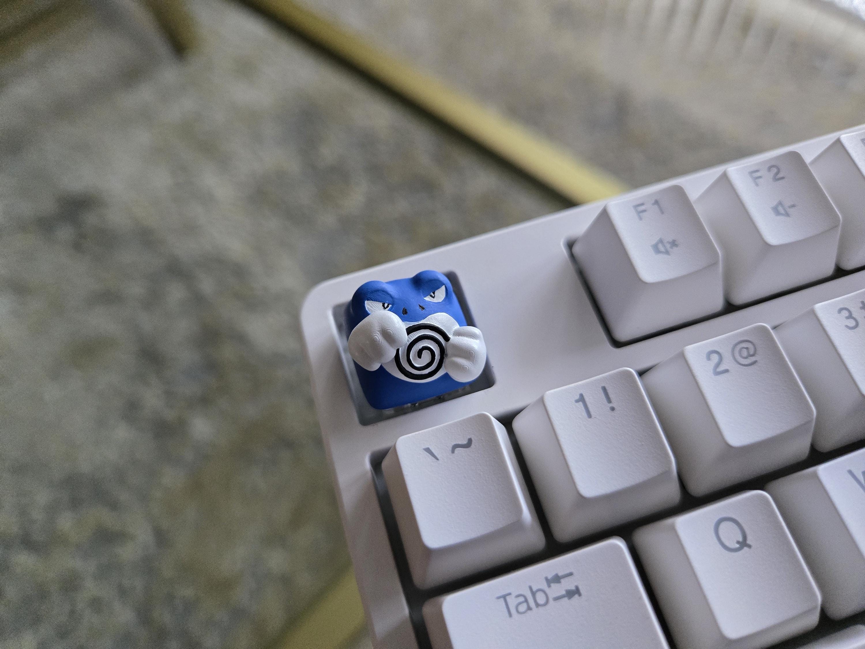 Anime Poliwrath Keycap - Hand Painted Cute Keycap Designs, Cherry MX