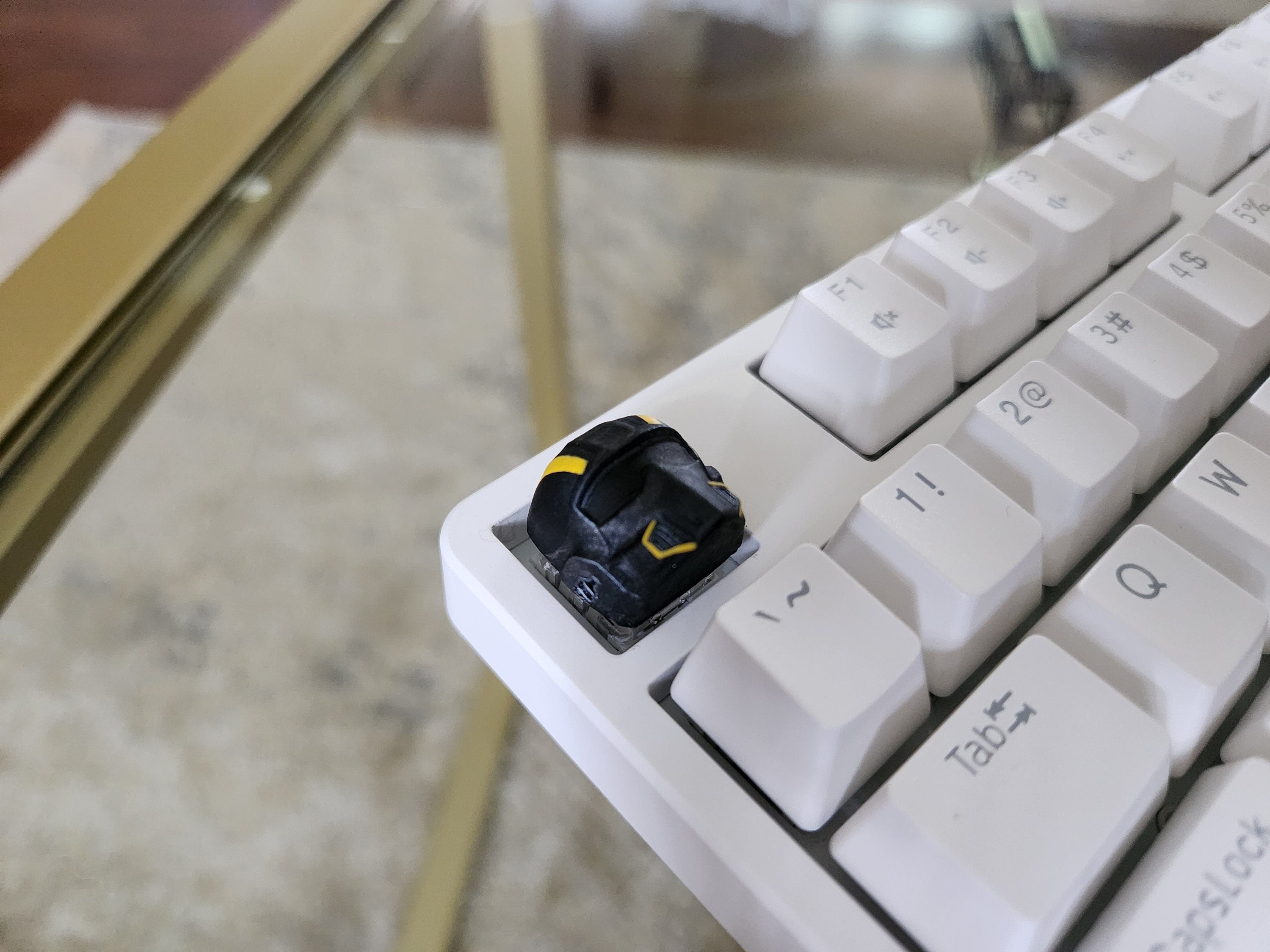 Helldivers Helmet Keycap - Hand Painted, Cute Keycap Designs, Cherry MX