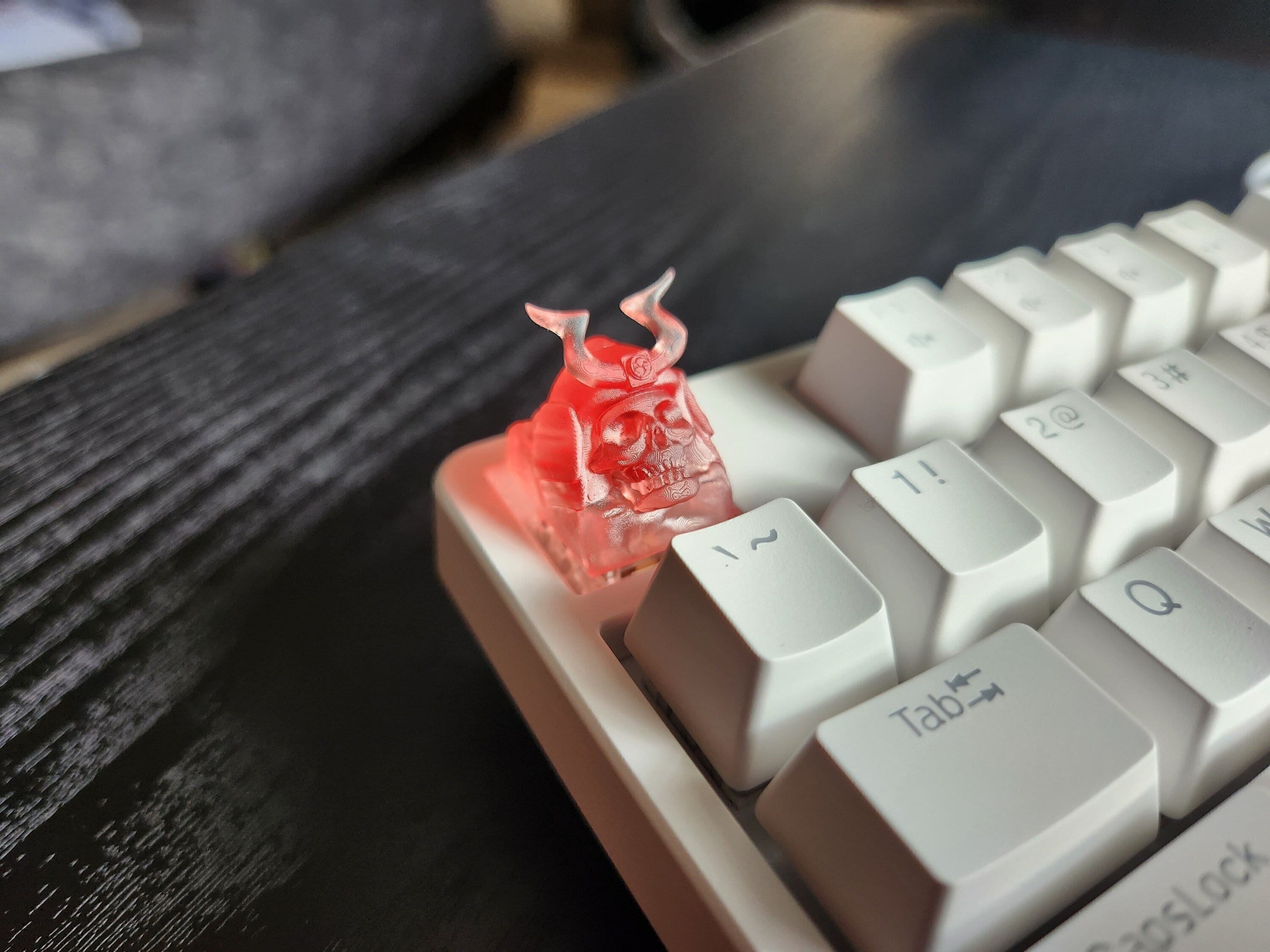 Skeleton Samurai Keycap - Clear Transparent Cute Keycap Designs, Cherry MX, Multiple Colors
