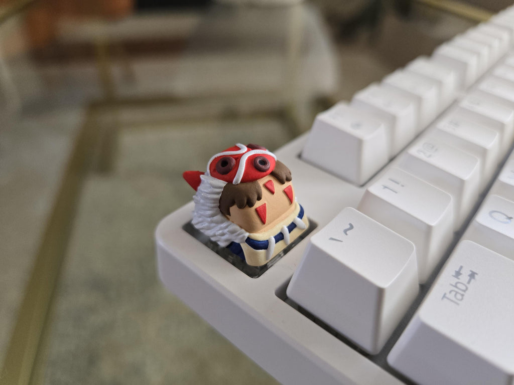 Princess Mononoke Fanart Keycap - Hand Painted Cute Keycap Designs, Cherry MX