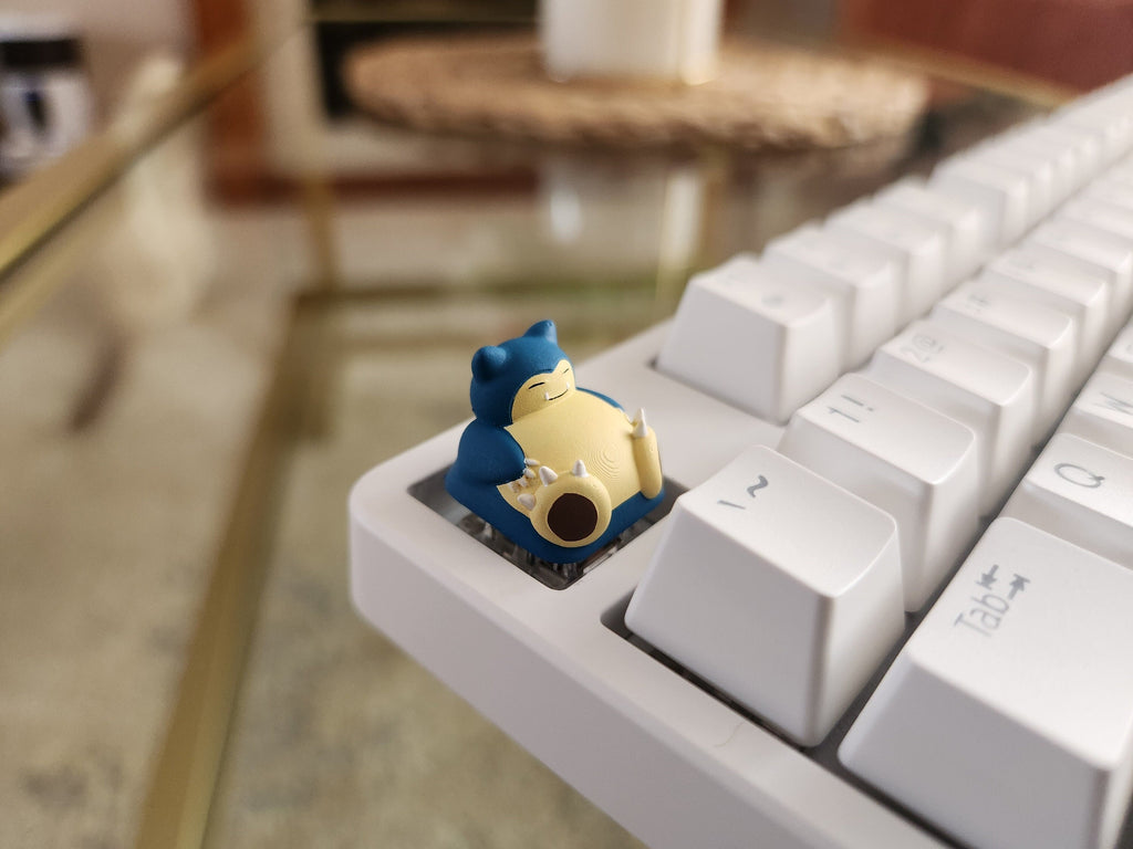 Anime Snorlax Keycap - Hand Painted Cute Keycap Designs, Cherry MX