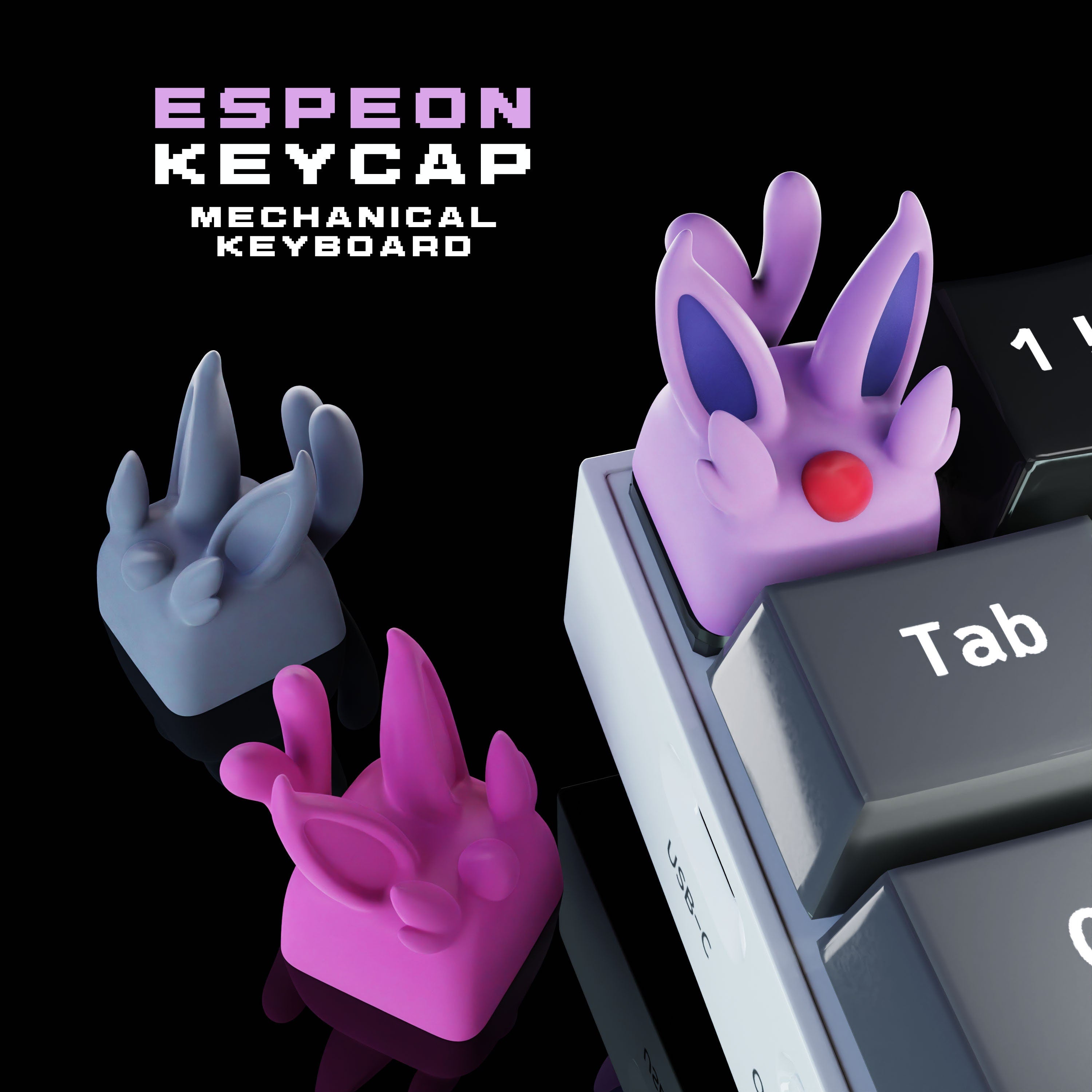 Anime Keycaps - Hand Painted Cute Keycap Designs, Cherry MX