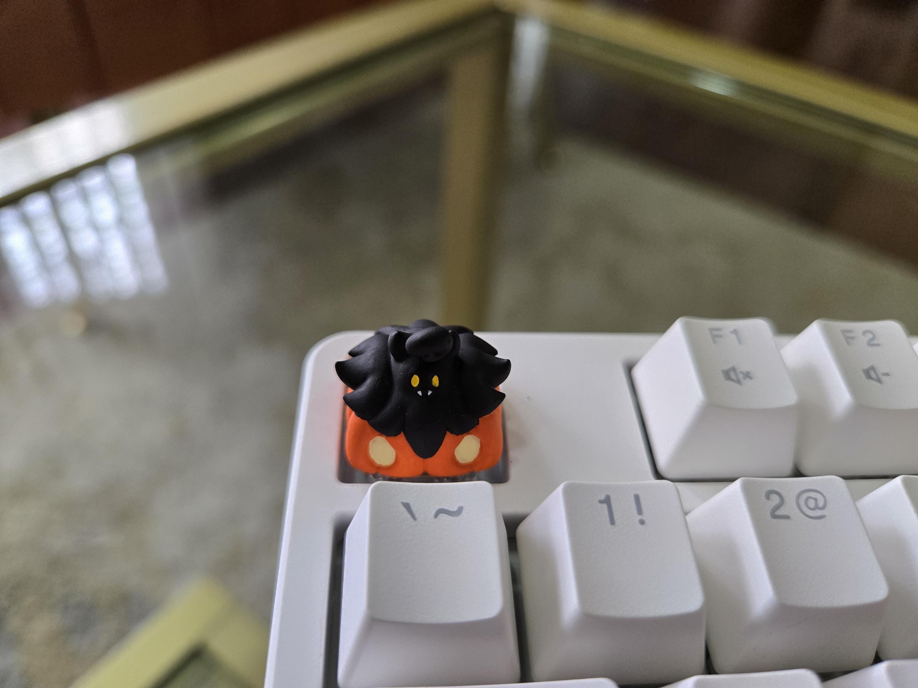 Anime Pumpkaboo Keycap - Halloween Hand Painted Cute Keycap Designs, Cherry MX