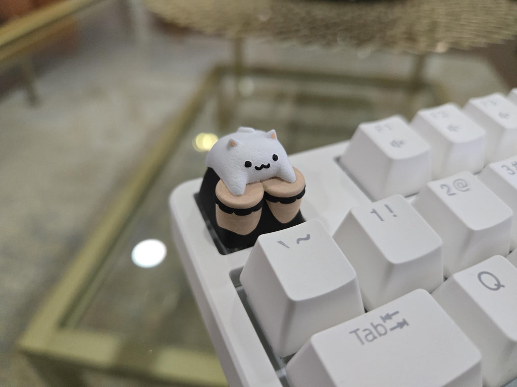 Bongo Cat Keycap - Hand Painted, Cute Keycap Designs, Cherry MX
