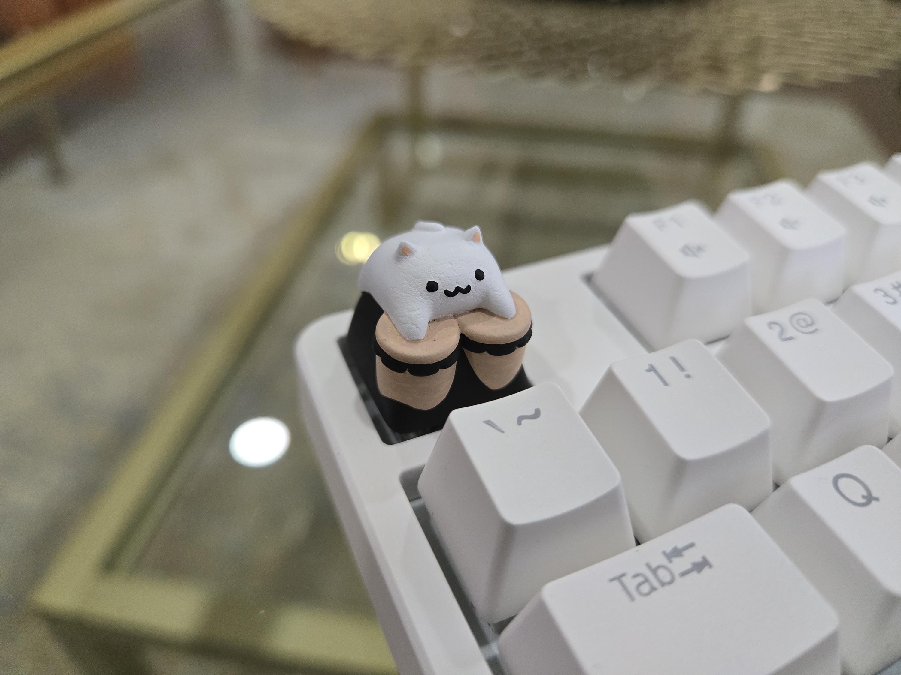 Bongo Cat Keycap - Hand Painted, Cute Keycap Designs, Cherry MX