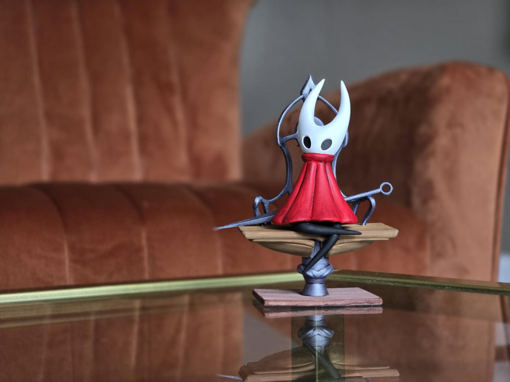 Hollow Knight Silksong Hornet on Bench Hand Painted Figure - Full Size 3D Figure Fan Art 4.5" Tall