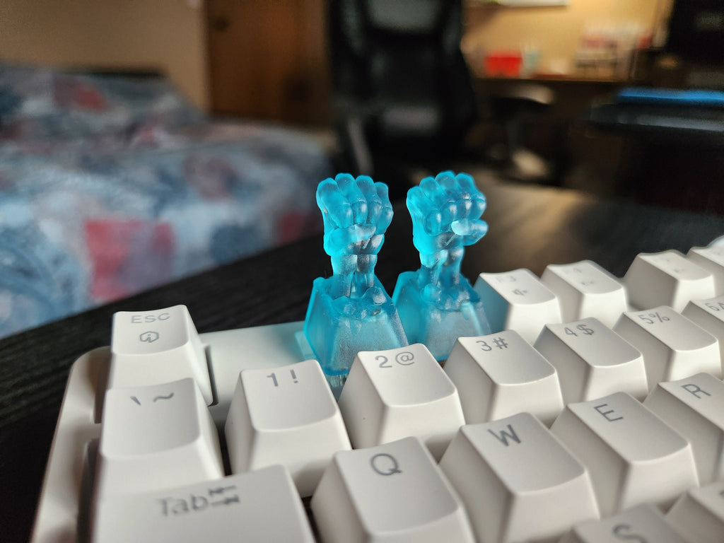 Skeleton Hand Keycap - Clear Transparent Cute Keycap Designs, Cherry MX, Multiple Colors