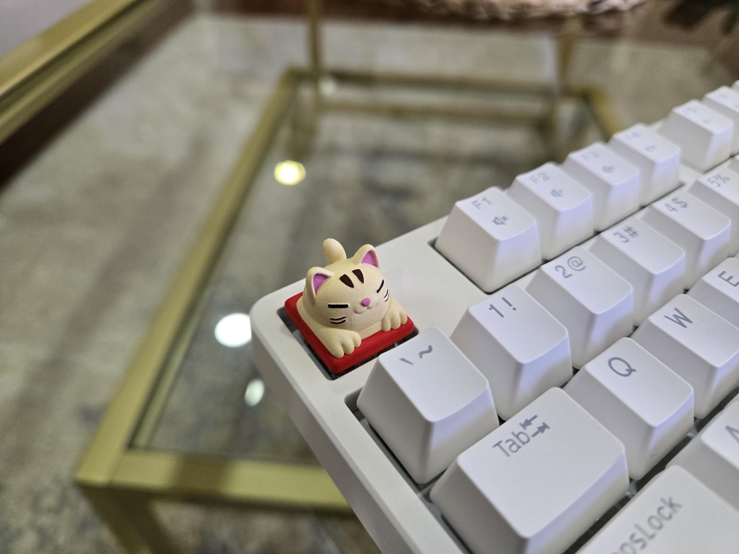 Cute Cat Keycap - Hand Painted Cute Keycap Designs, Cherry MX