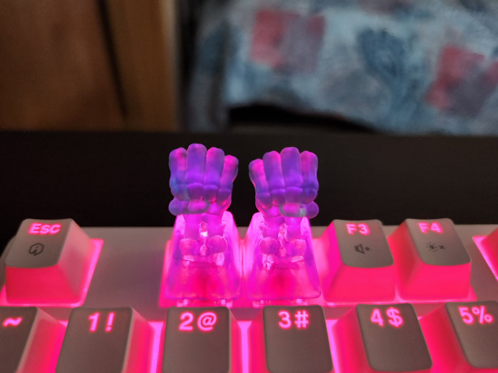 Skeleton Hand Keycap - Clear Transparent Cute Keycap Designs, Cherry MX, Multiple Colors