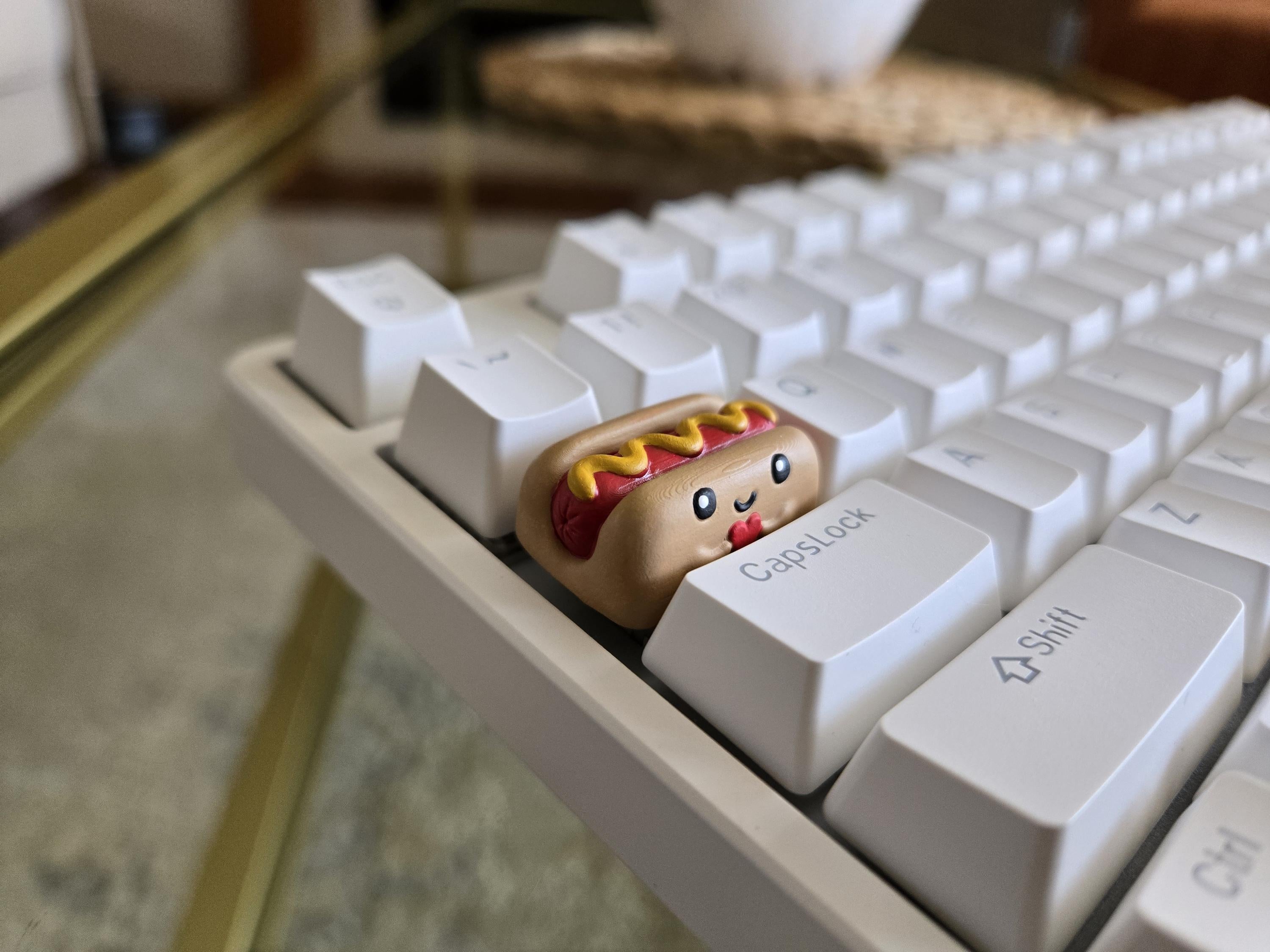 Hotdog Food Keycap - Hand Painted Cute Keycap Designs, Cherry MX