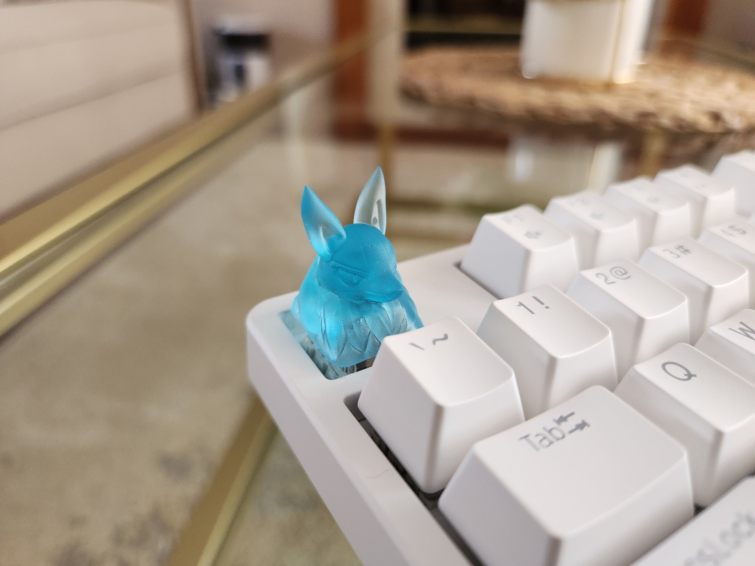 Anime Snorlax Keycap - Clear Transparent Cute Keycap Designs, Cherry MX, Multiple Colors