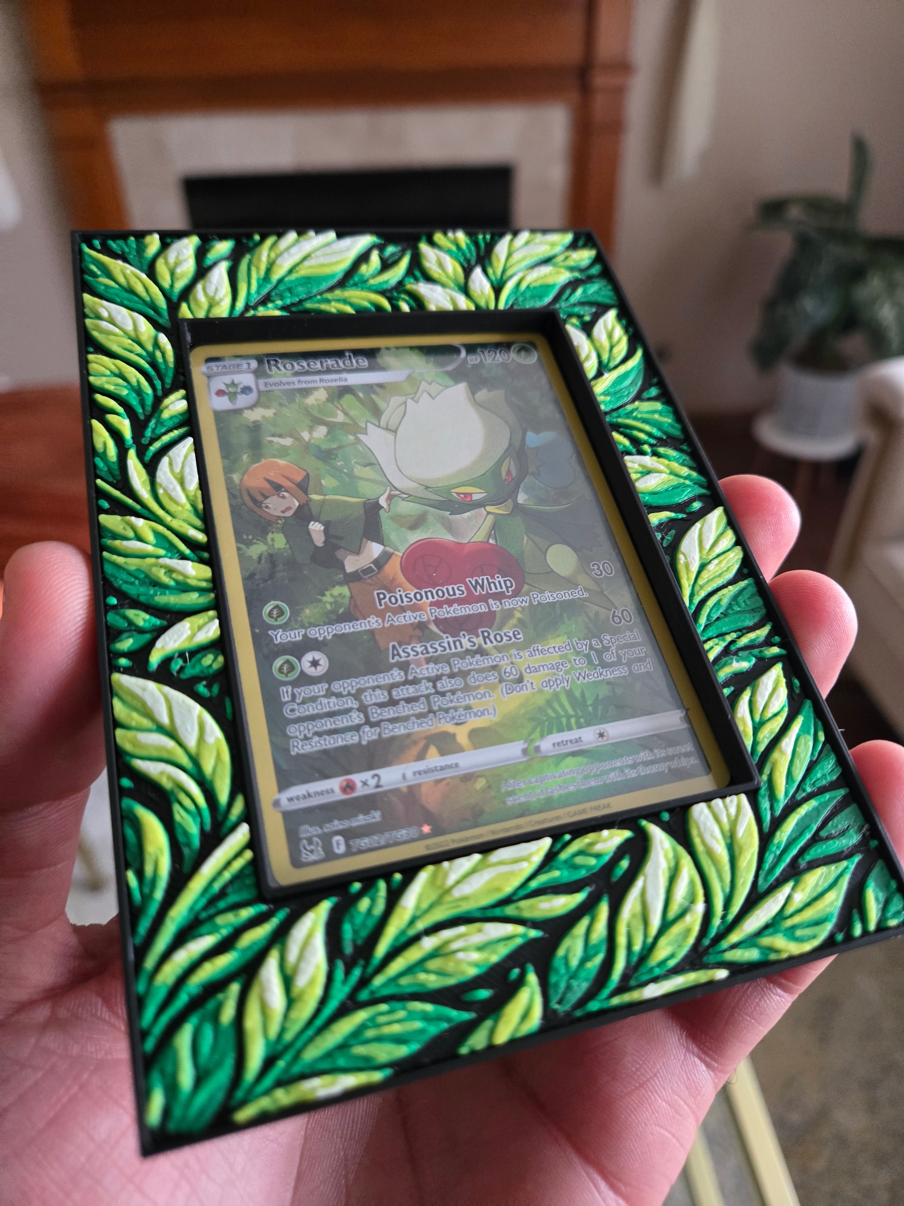 Premium Leaf-Themed TCG Card Case – Magnetic Closure, 3D Textured Trading Card Protector, Nature Collector Display Case