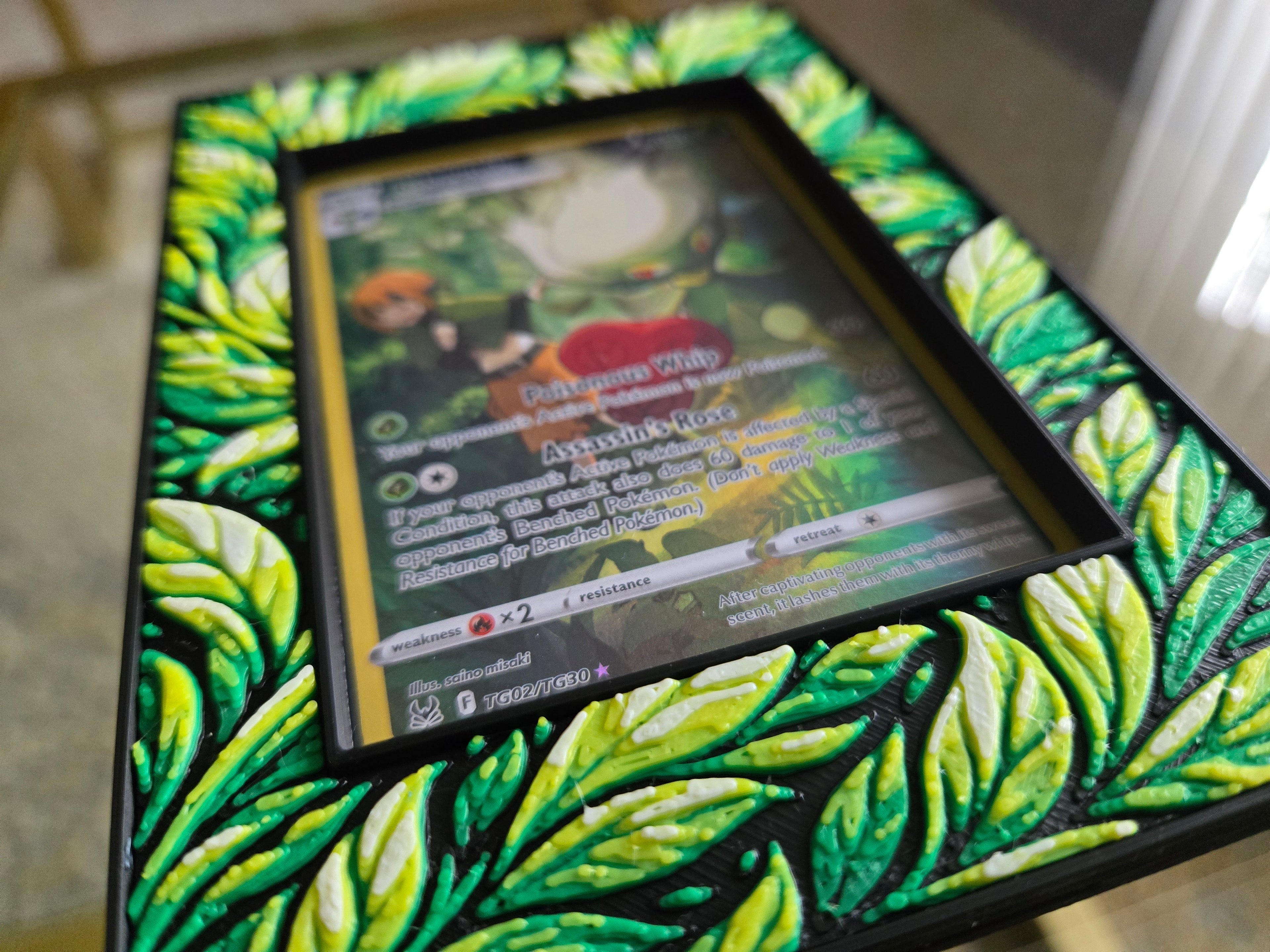 Premium Leaf-Themed TCG Card Case – Magnetic Closure, 3D Textured Trading Card Protector, Nature Collector Display Case