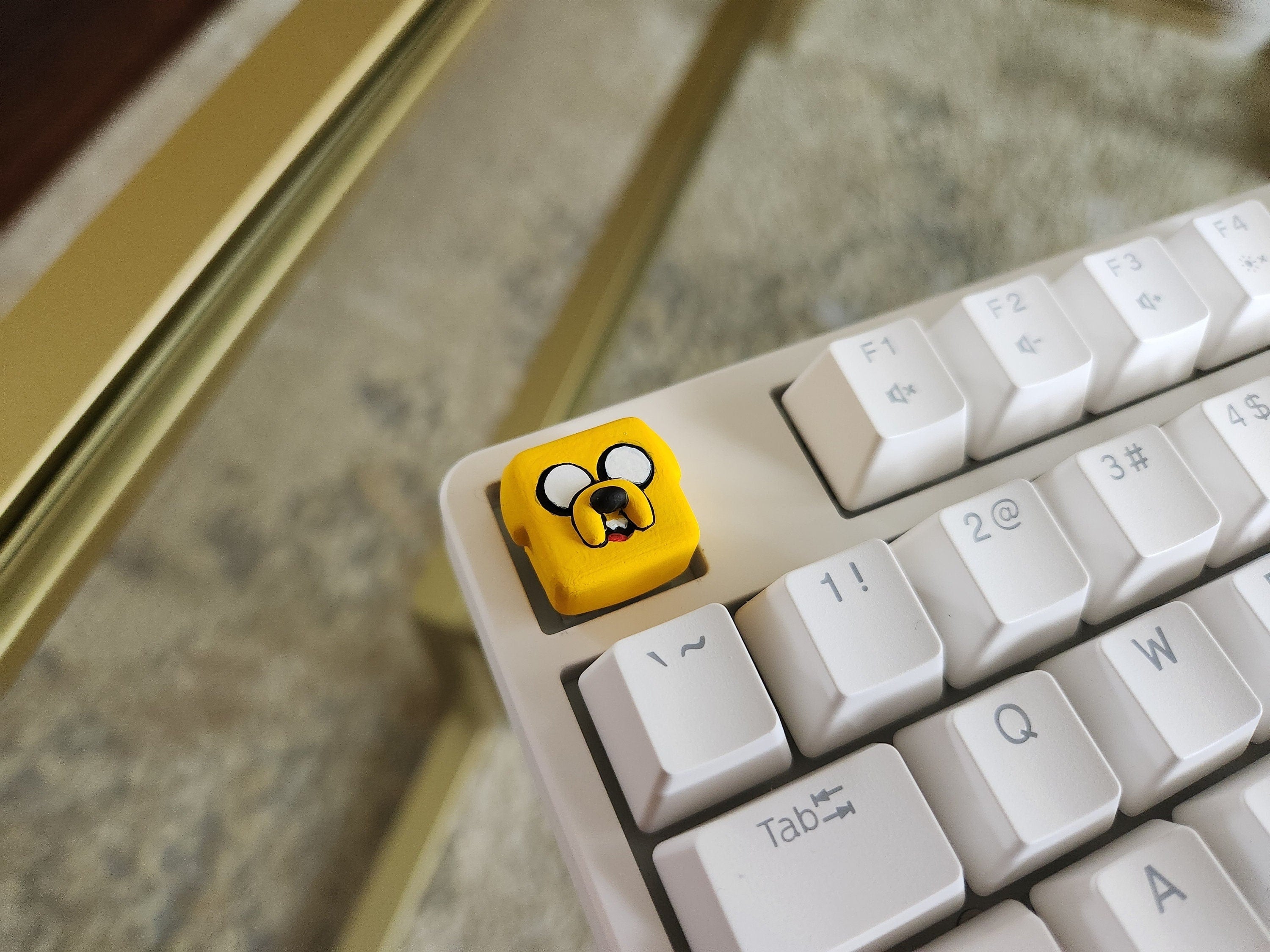 Adventure Time Jake Keycap - Hand Painted, Cute Keycap Designs, Cherry MX