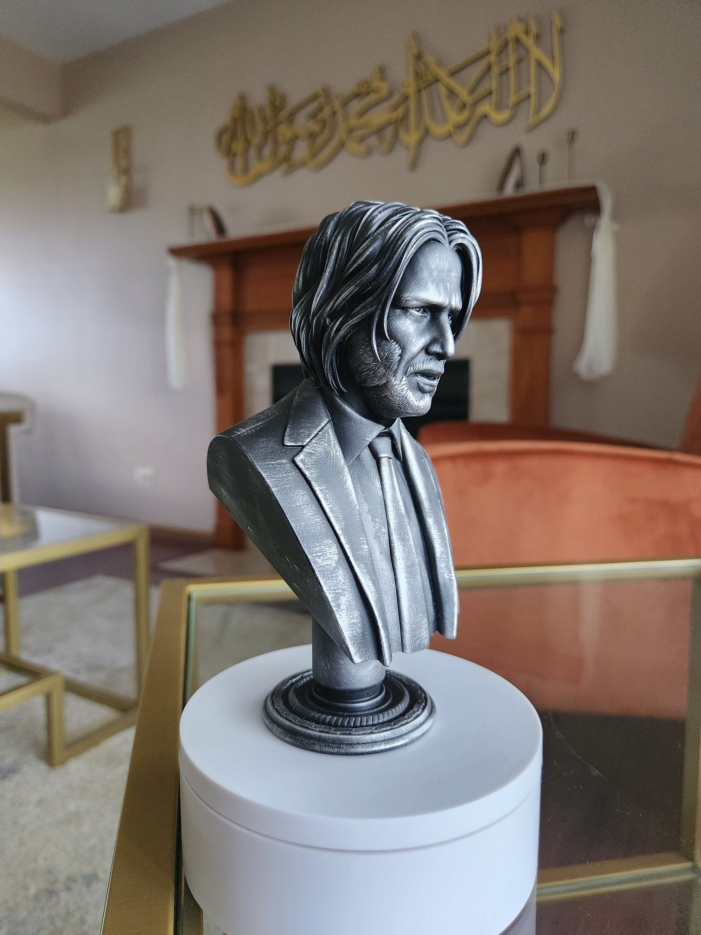John Wick Bust - Perfect for Action Collectors! - Hand Painted, 6.5" Tall