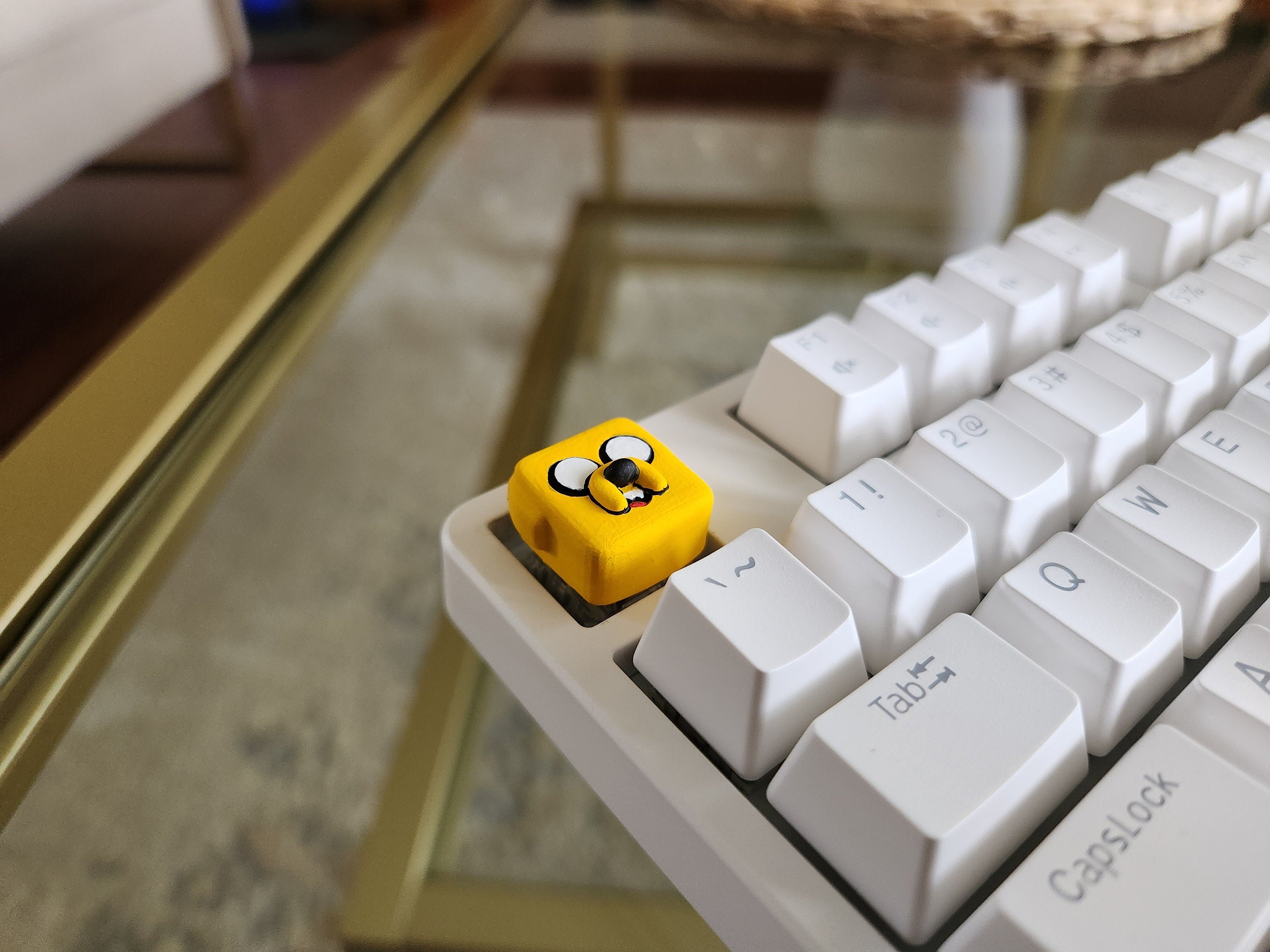 Adventure Time Jake Keycap - Hand Painted, Cute Keycap Designs, Cherry MX