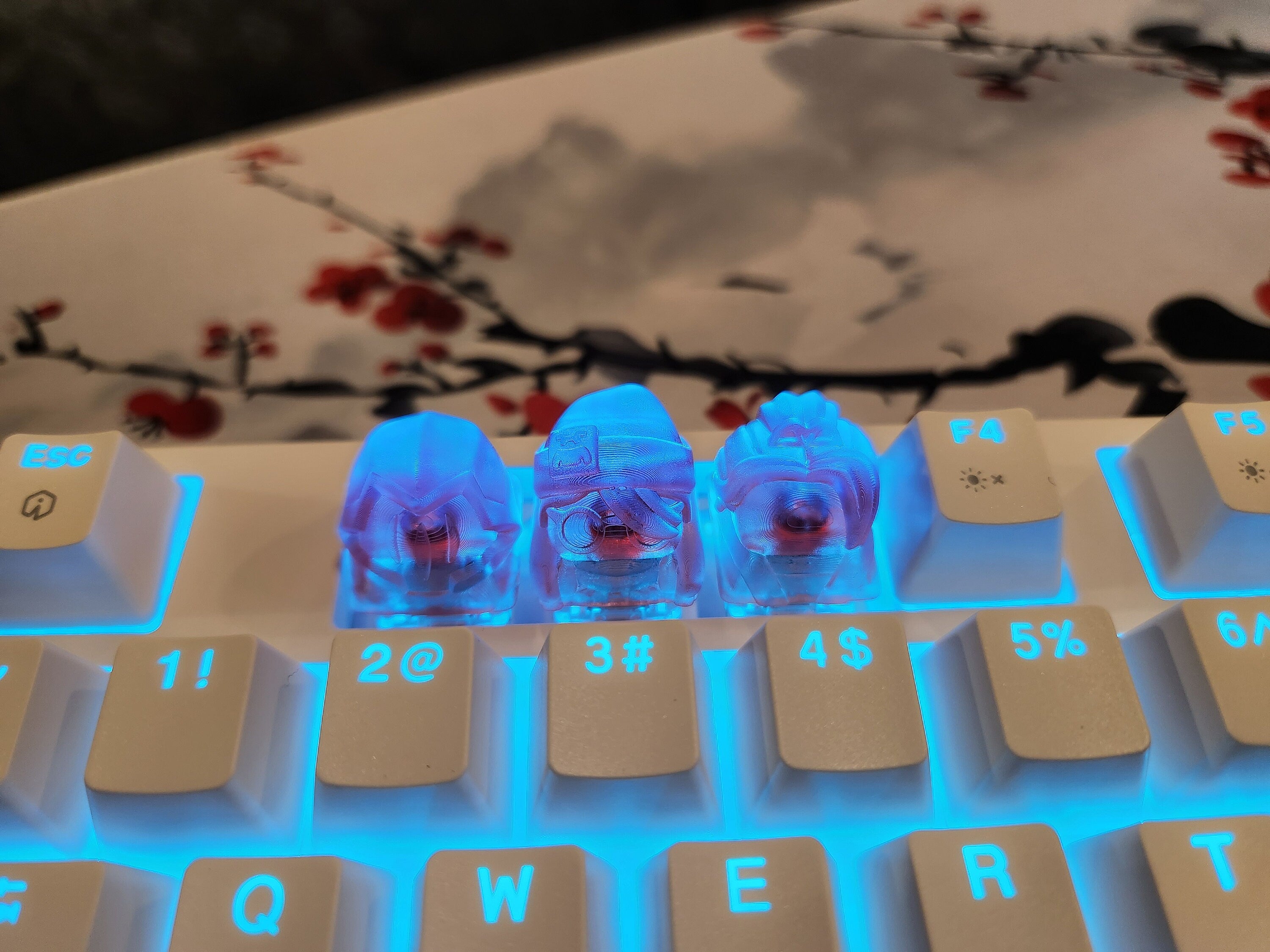 Video Game Keycap - Clear Transparent Cute Keycap Designs, Cherry MX, Multiple Colors, Hiko3D
