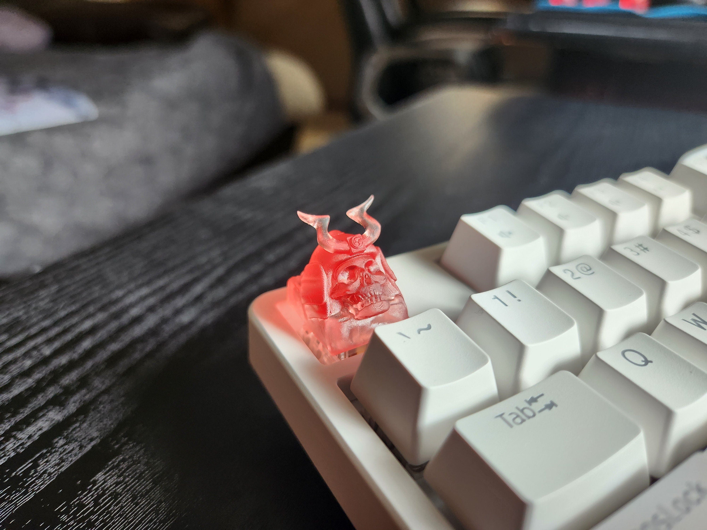 Skeleton Samurai Keycap - Clear Transparent Cute Keycap Designs, Cherry MX, Multiple Colors