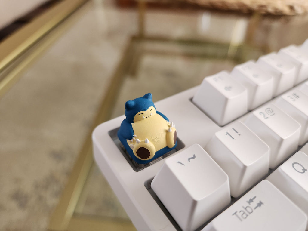 Anime Snorlax Keycap - Hand Painted Cute Keycap Designs, Cherry MX