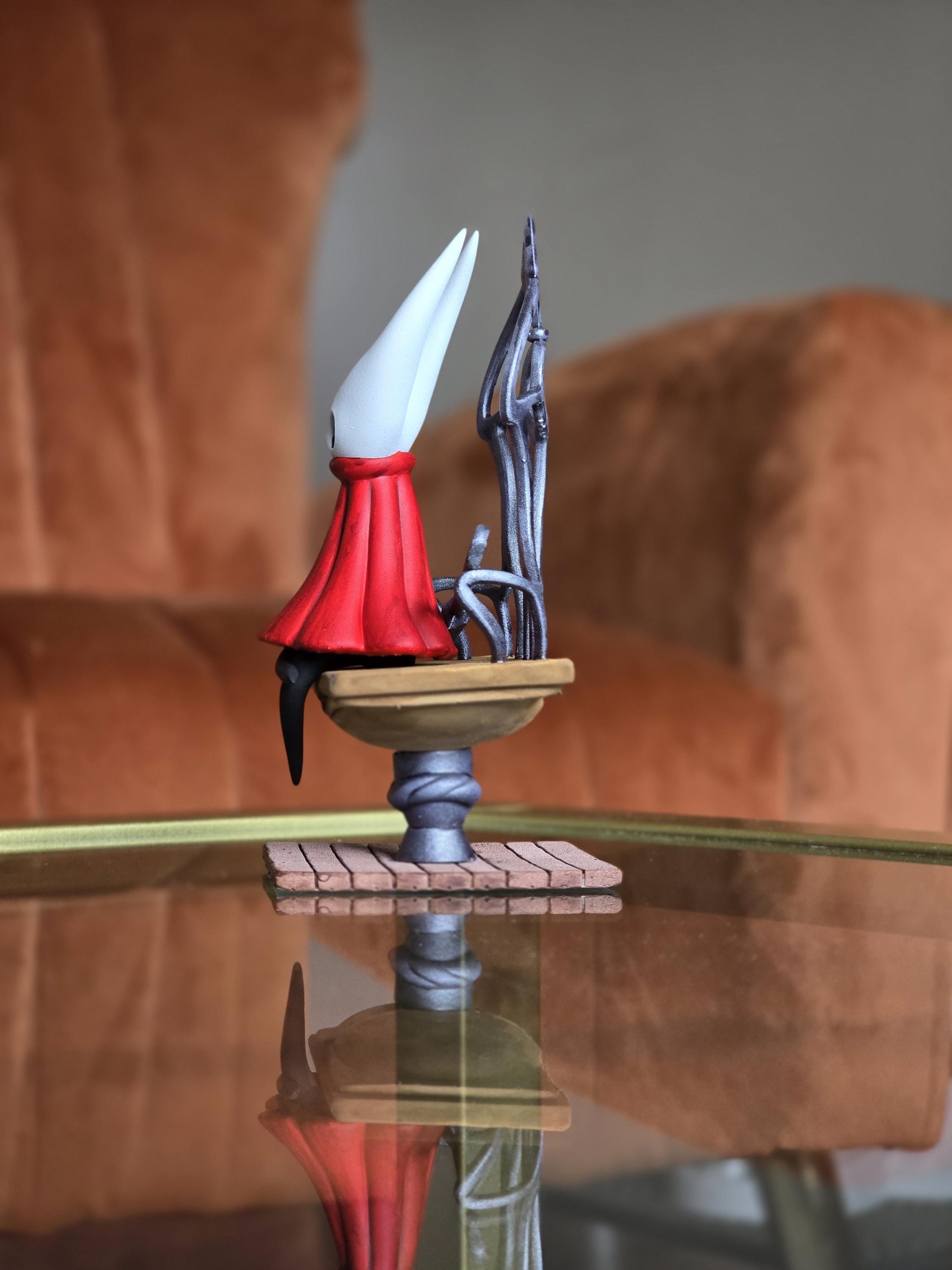Hollow Knight Silksong Hornet on Bench Hand Painted Figure - Full Size 3D Figure Fan Art 4.5" Tall