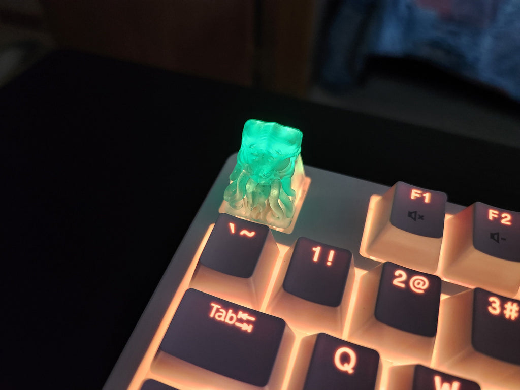 Cthulu Keycap - Clear Transparent Cute Keycap Designs, Cherry MX, Multiple Colors
