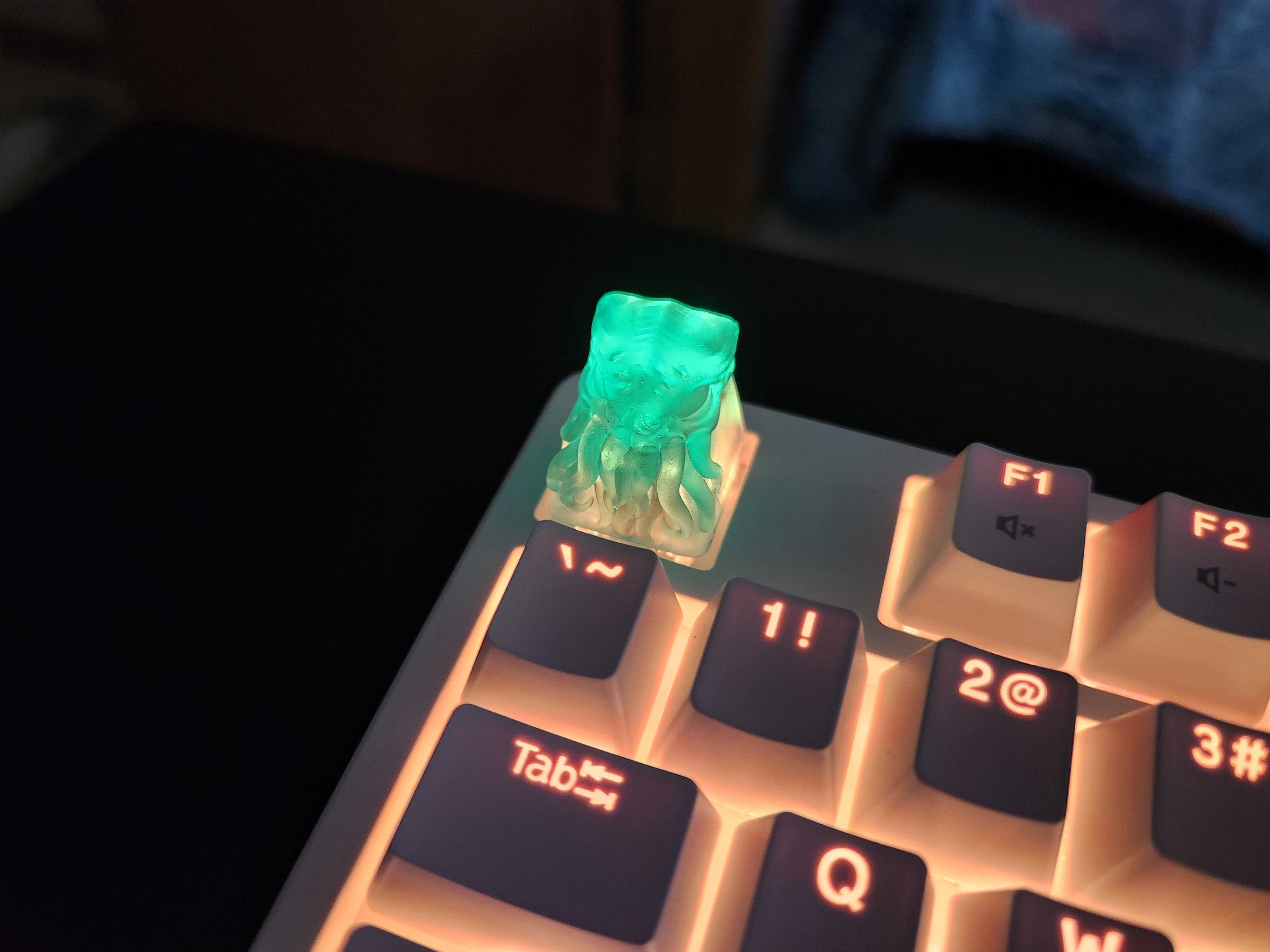 Cthulu Keycap - Clear Transparent Cute Keycap Designs, Cherry MX, Multiple Colors