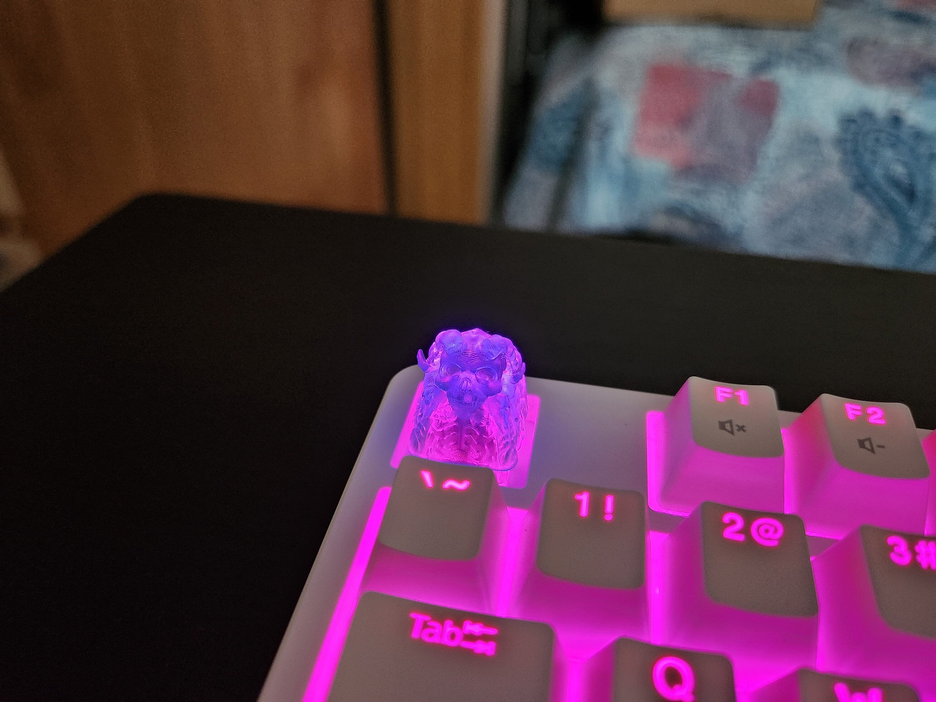 Demon Skull Keycap - Clear Transparent Cute Keycap Designs, Cherry MX, Multiple Colors