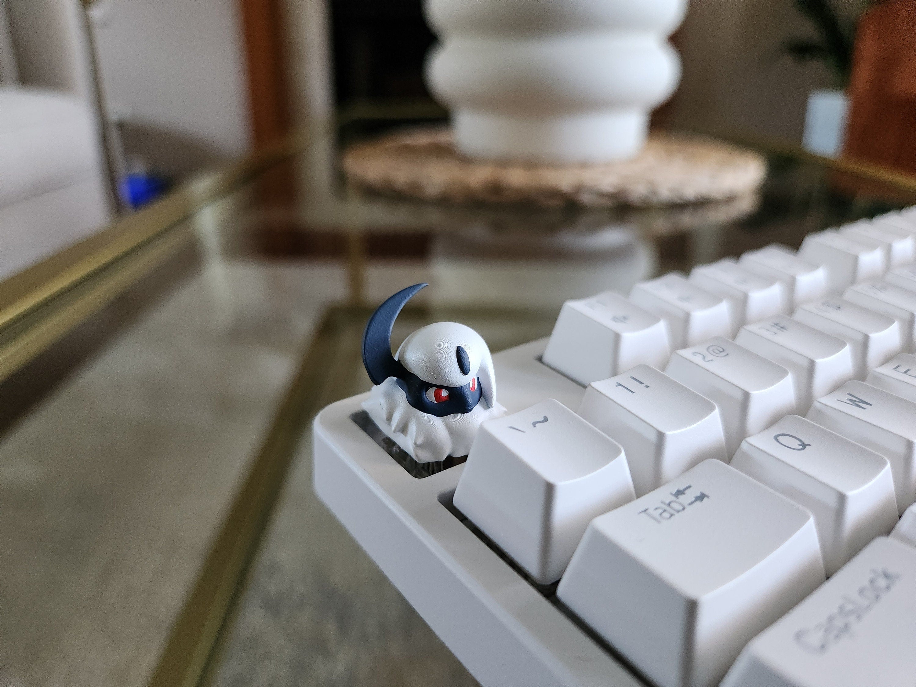 Anime Absol Keycap - Hand Painted Cute Keycap Designs, Cherry MX