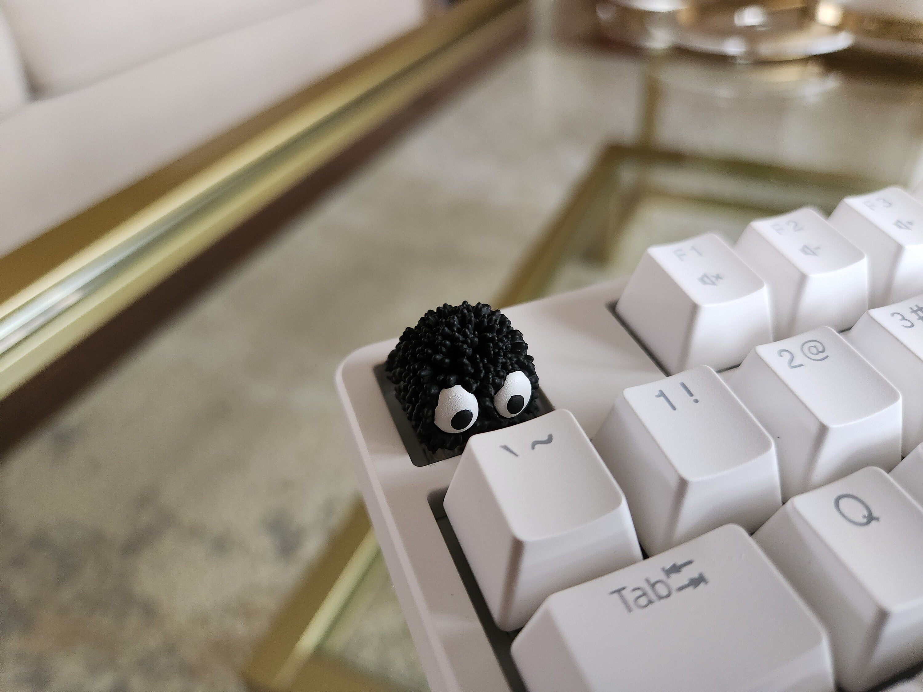 Soot Sprite Keycap - Hand Painted Cute Keycap Designs, Cherry MX