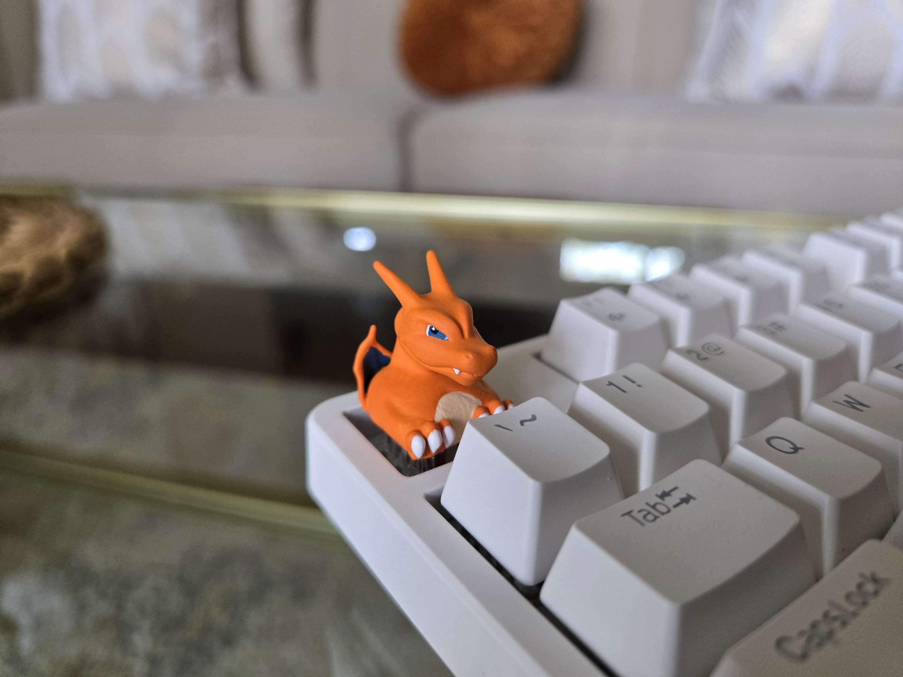 Anime Charizard Keycap - Hand Painted Cute Keycap Designs, Cherry MX
