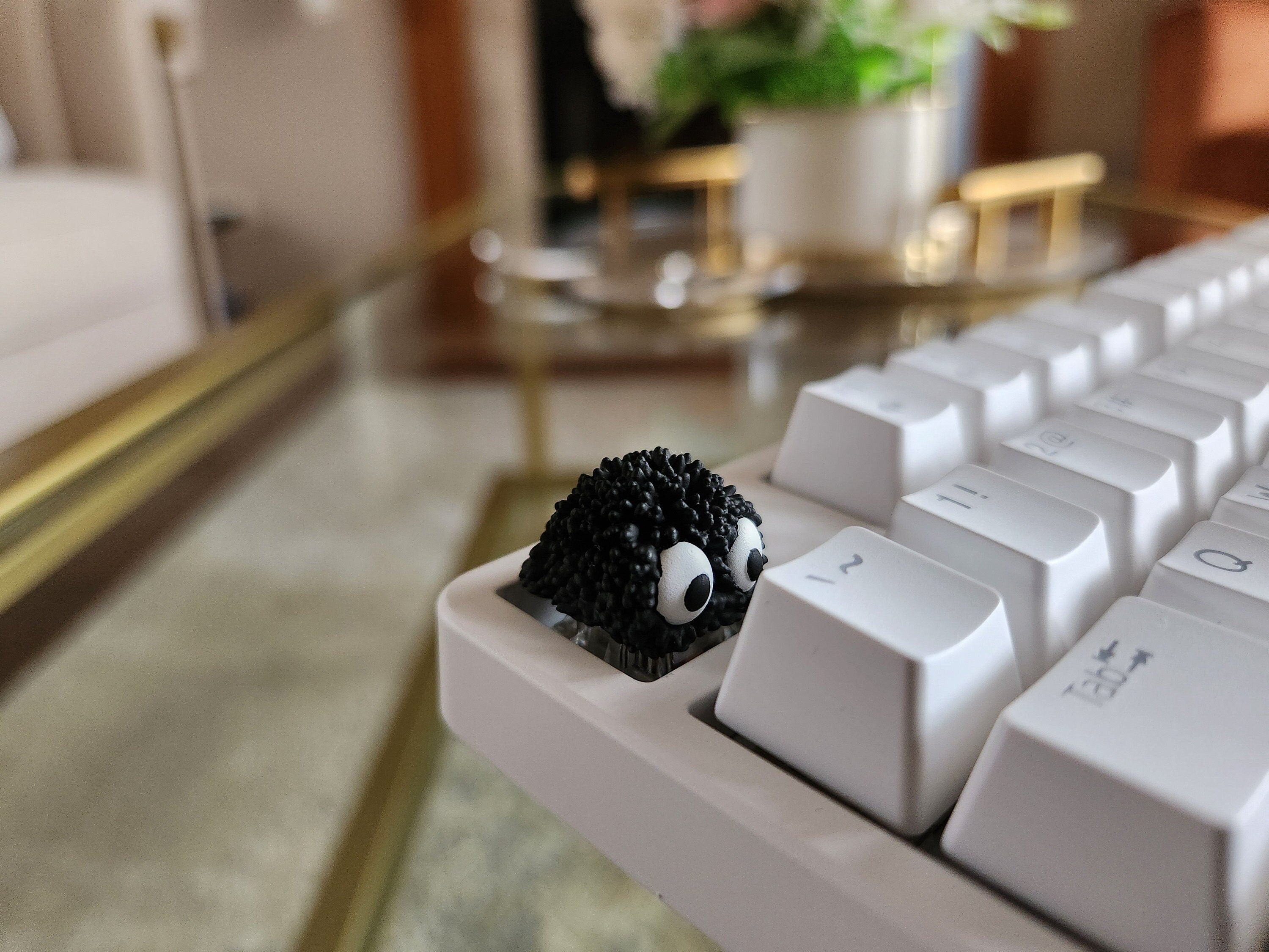 Soot Sprite Keycap - Hand Painted Cute Keycap Designs, Cherry MX