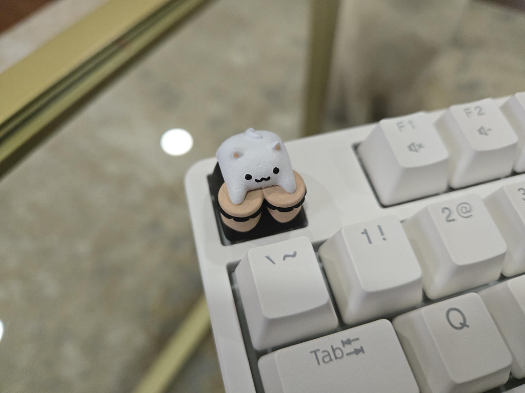 Bongo Cat Keycap - Hand Painted, Cute Keycap Designs, Cherry MX