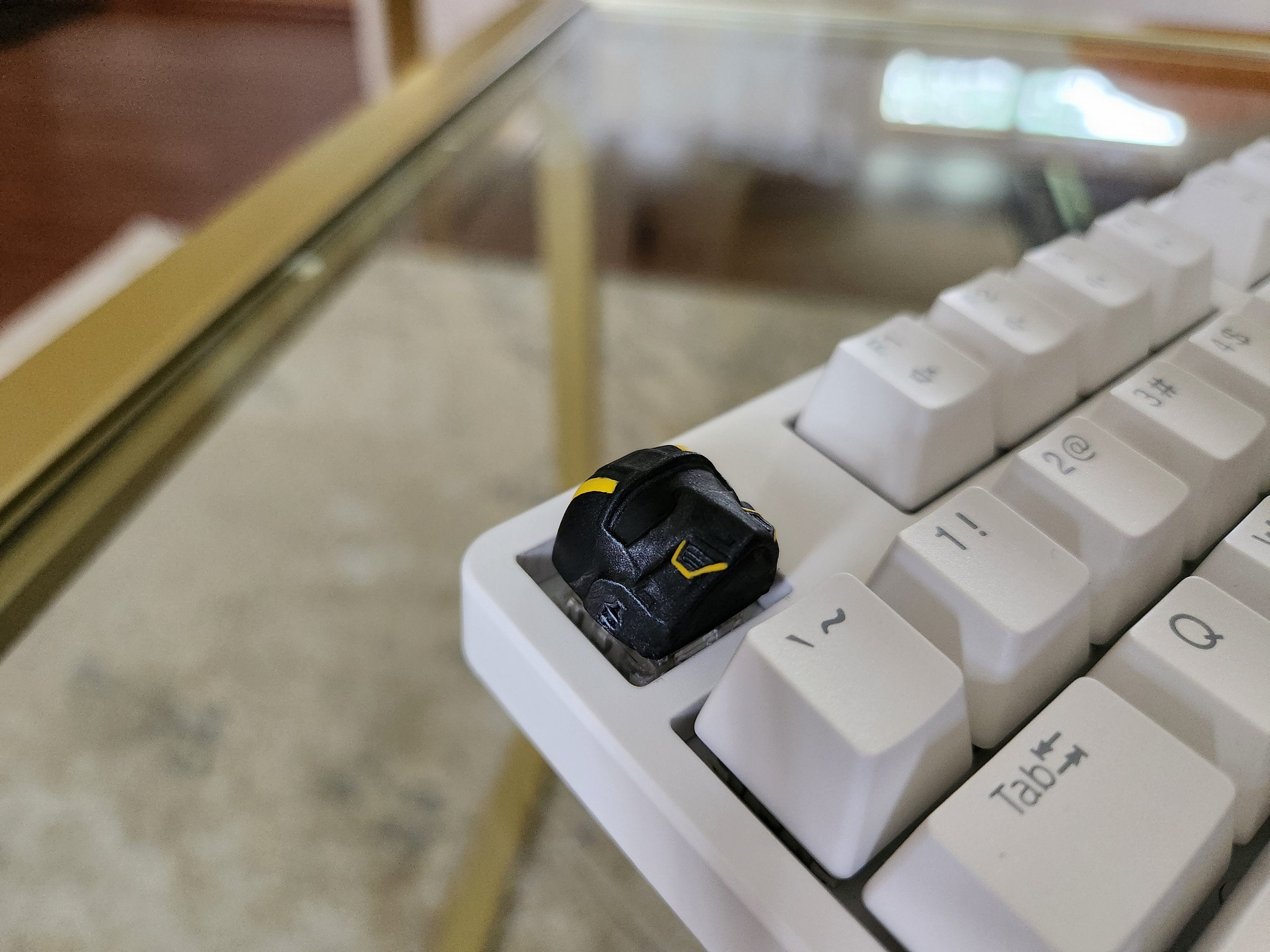 Helldivers Helmet Keycap - Hand Painted, Cute Keycap Designs, Cherry MX