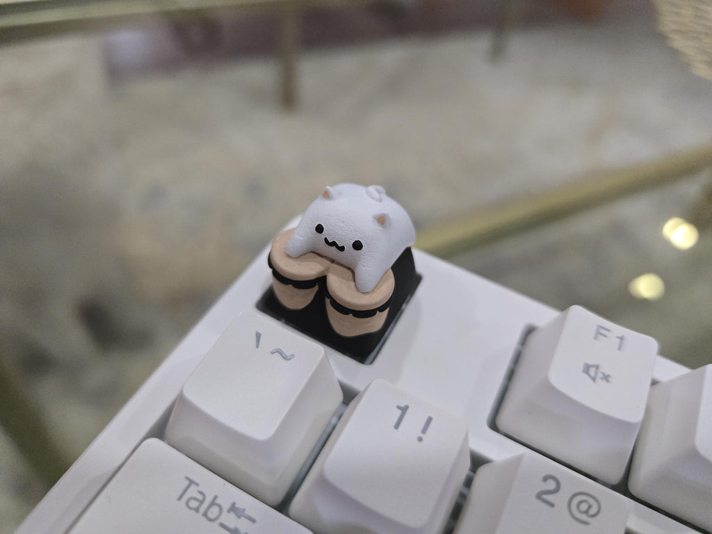 Bongo Cat Keycap - Hand Painted, Cute Keycap Designs, Cherry MX
