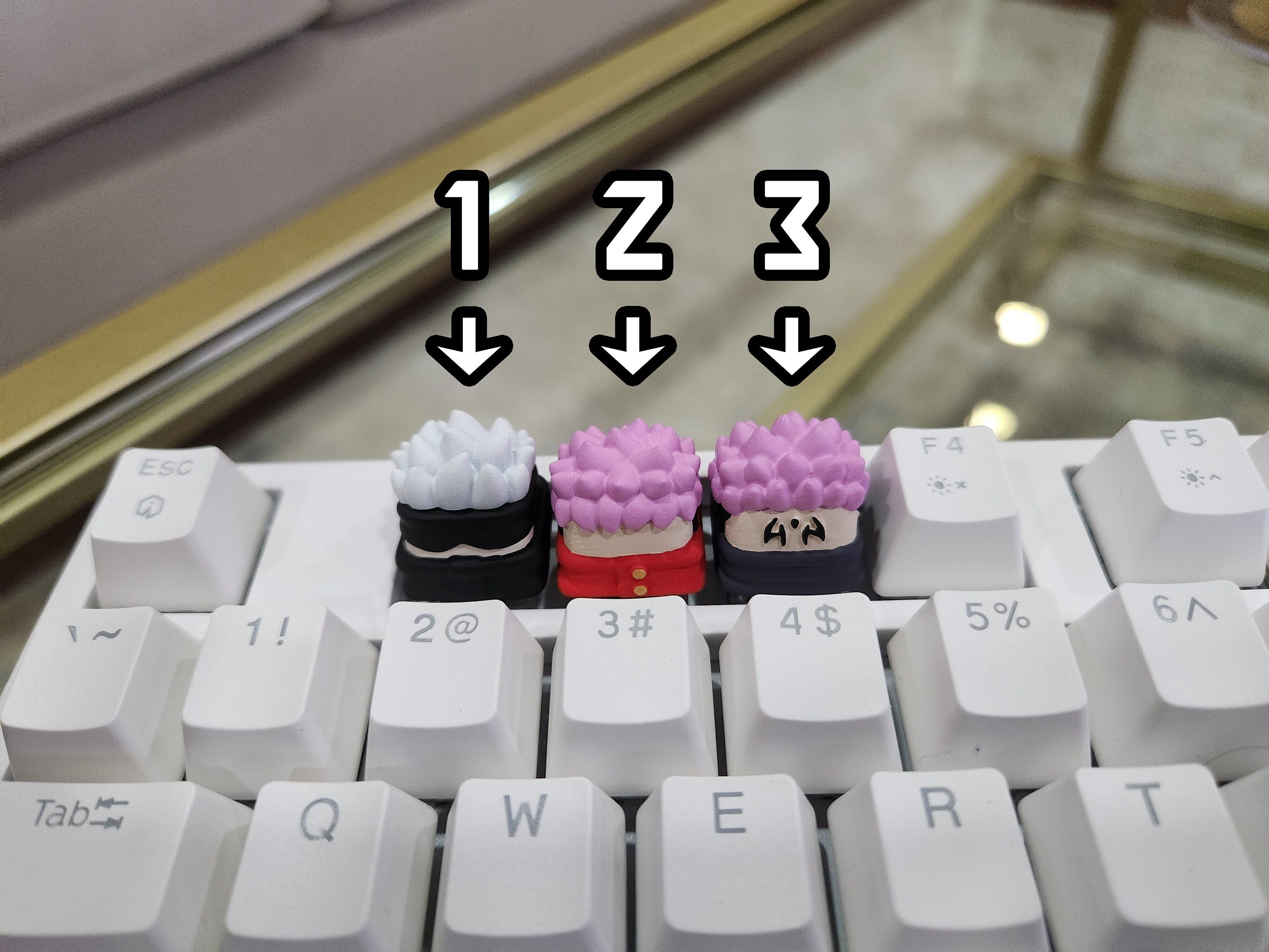 Anime Keycap - Hand Painted, Cute Keycap Designs, Cherry MX, Hiko3D