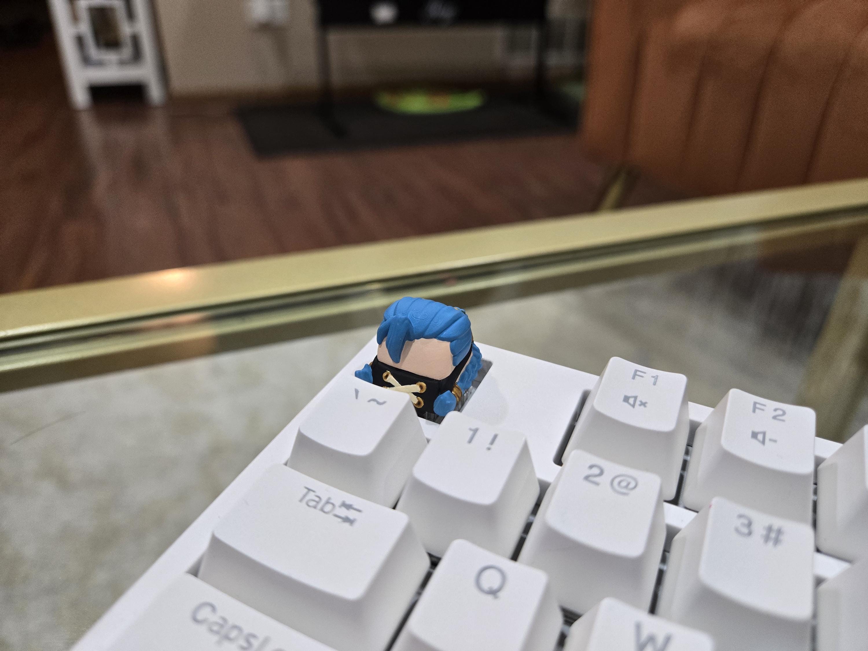 Arcane Jinx Keycap - Hand Painted Cute Keycap Designs, Cherry MX, League of Legends