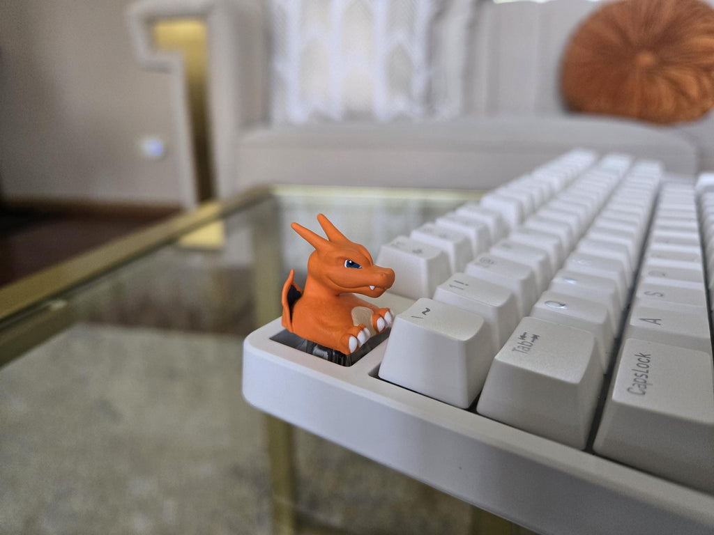 Anime Charizard Keycap - Hand Painted Cute Keycap Designs, Cherry MX