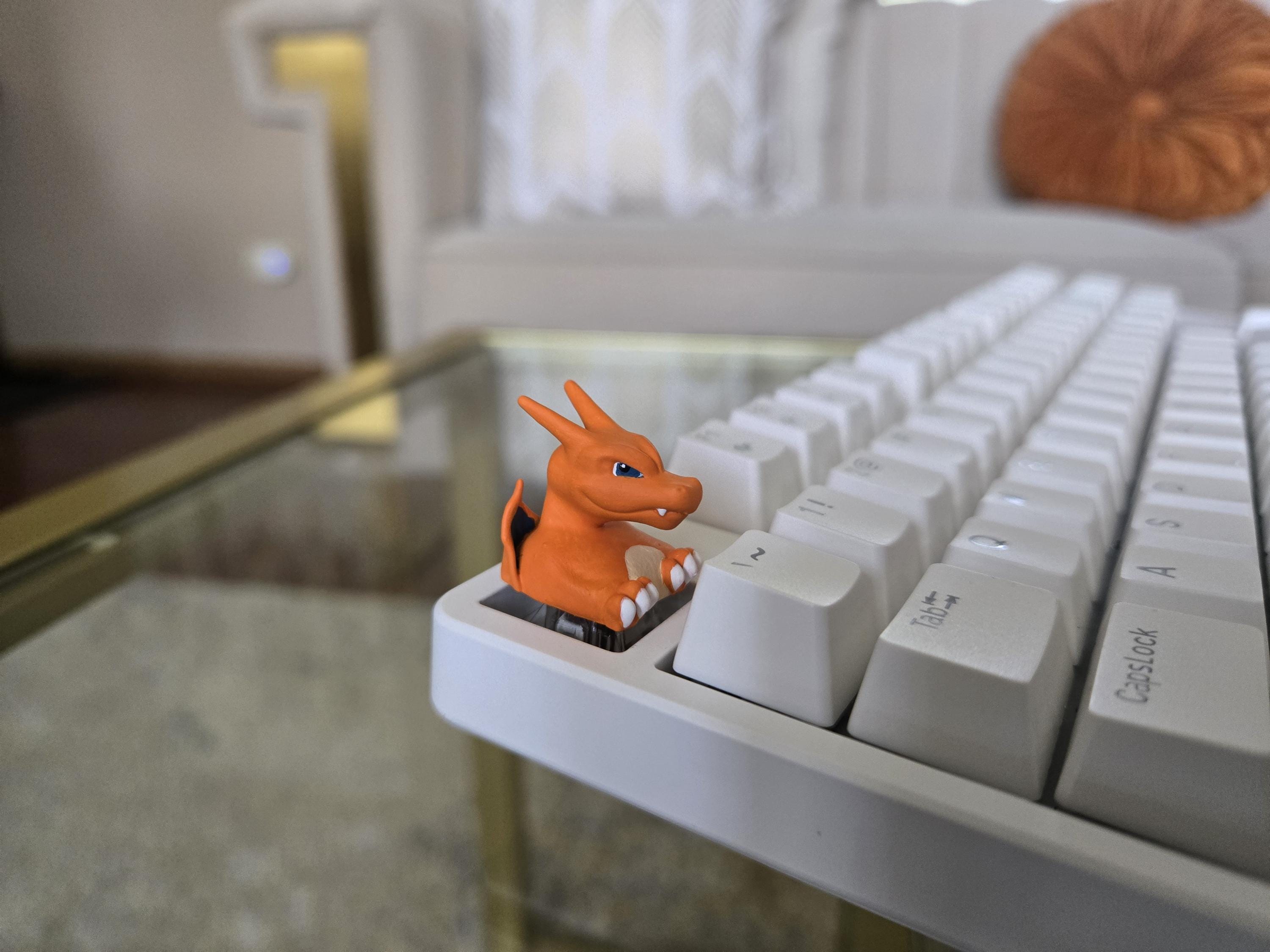 Anime Charizard Keycap - Hand Painted Cute Keycap Designs, Cherry MX