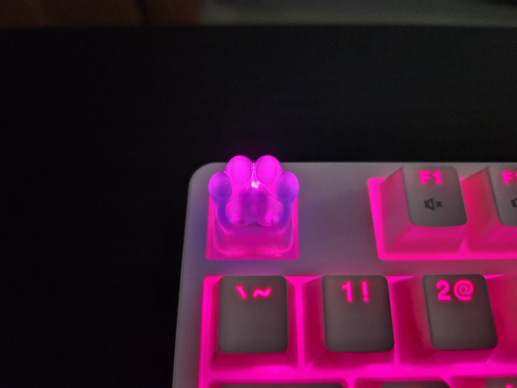 Kitten Cat Paw Keycap - Clear Transparent Cute Keycap Designs, Cherry MX, Multiple Colors