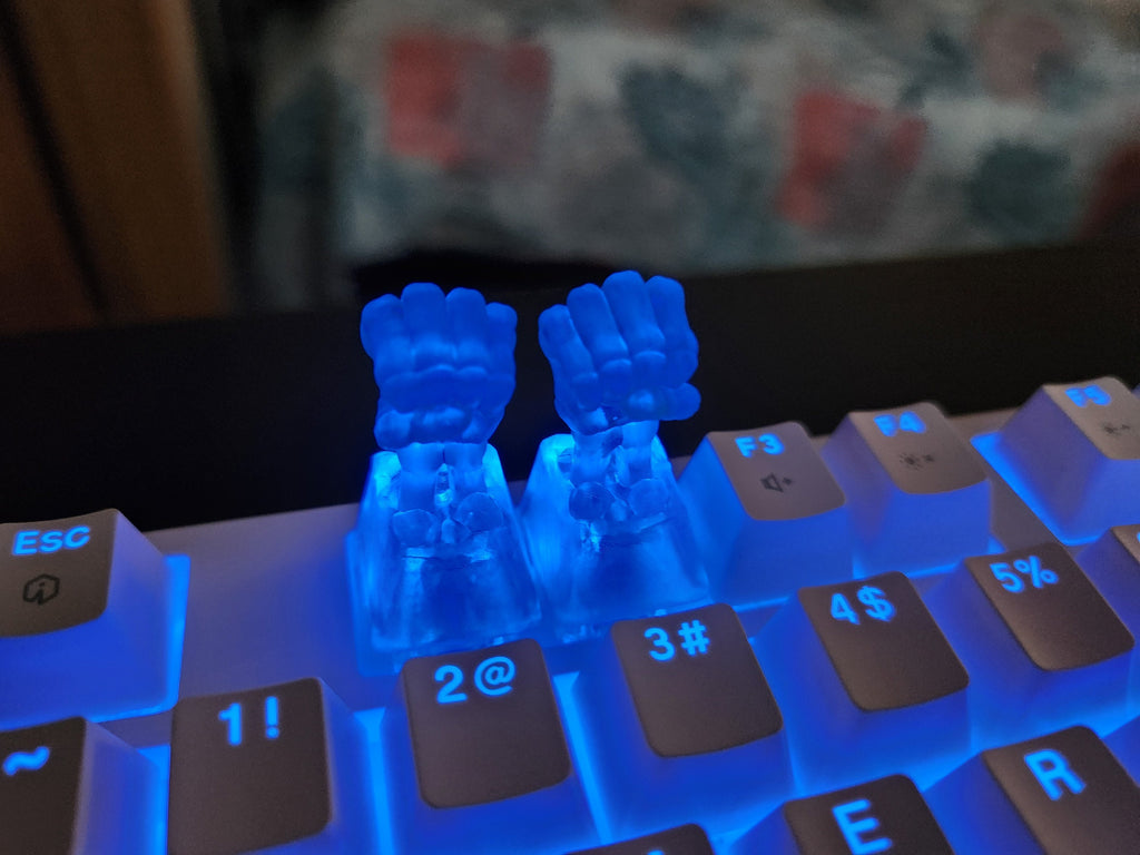 Skeleton Hand Keycap - Clear Transparent Cute Keycap Designs, Cherry MX, Multiple Colors