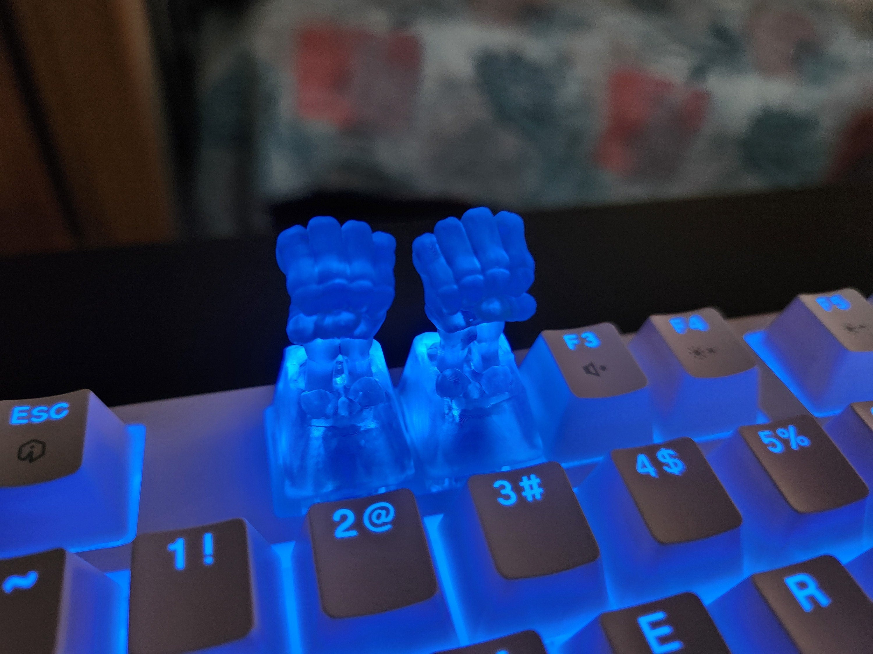 Skeleton Hand Keycap - Clear Transparent Cute Keycap Designs, Cherry MX, Multiple Colors