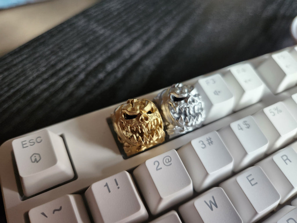 Hollow Pumpkin Metallic Keycap - Hand Painted Cute Keycap Designs, My Hero, Cherry MX